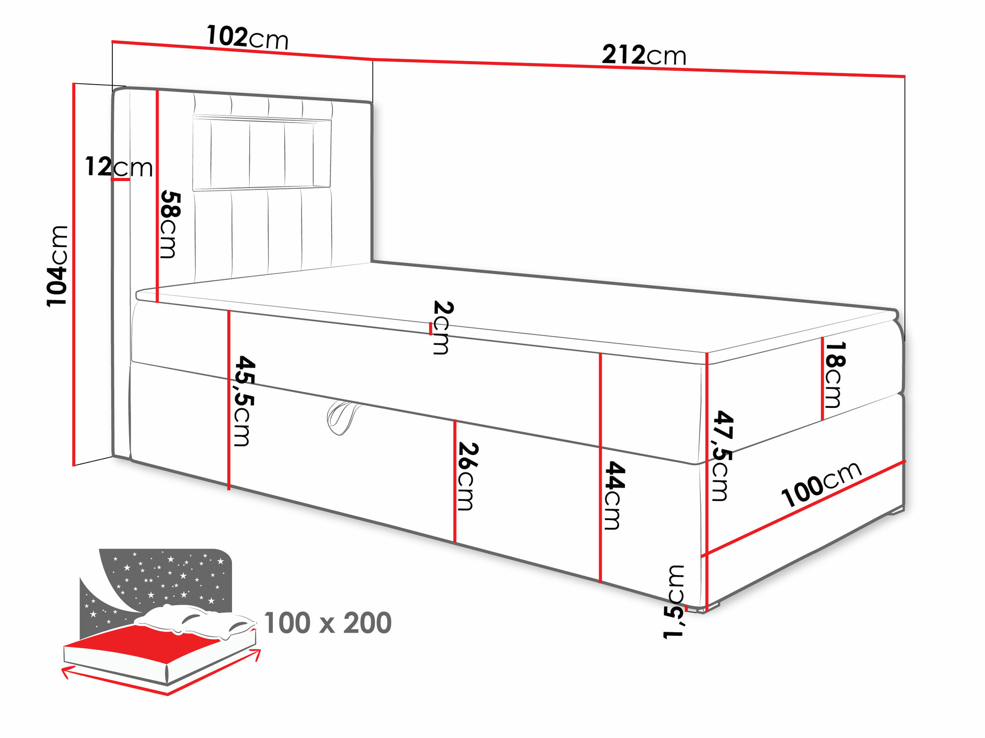 Pat boxspring Lucus V (Soft 017 + Fresh 34)