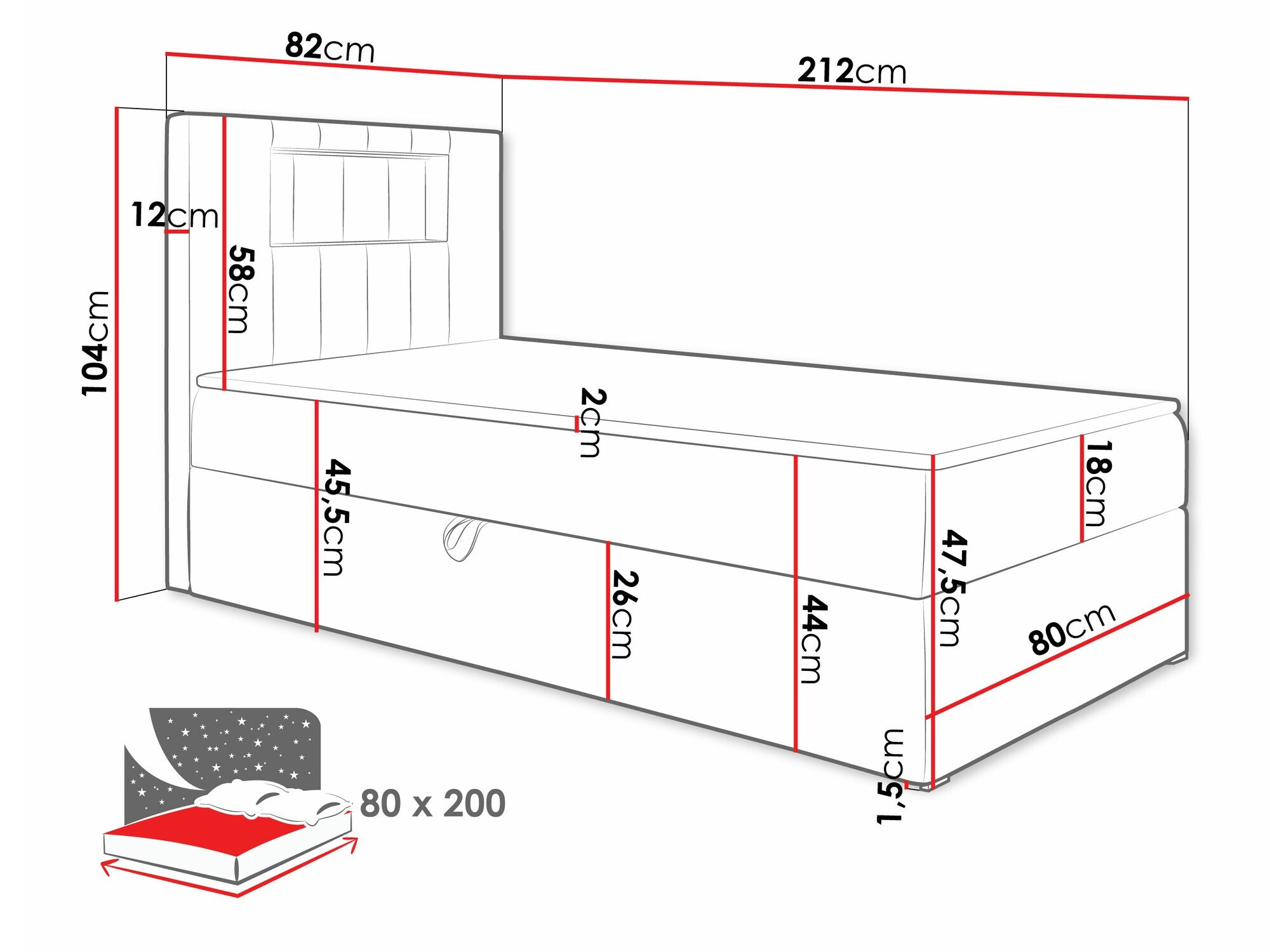 Pat boxspring Lucus V (Soft 017 + Fresh 8)