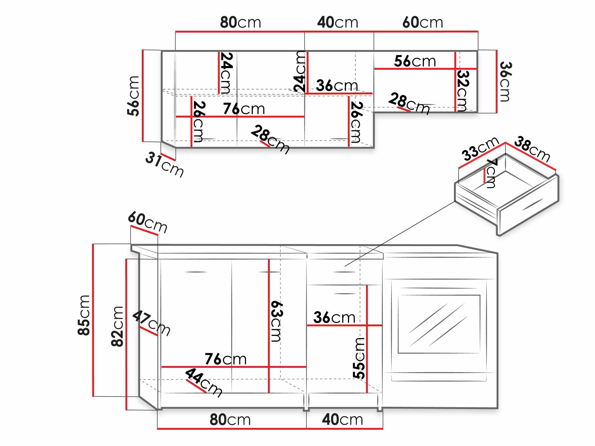 Set de bucătărie Ota (Stejar Sonoma + Bej)
