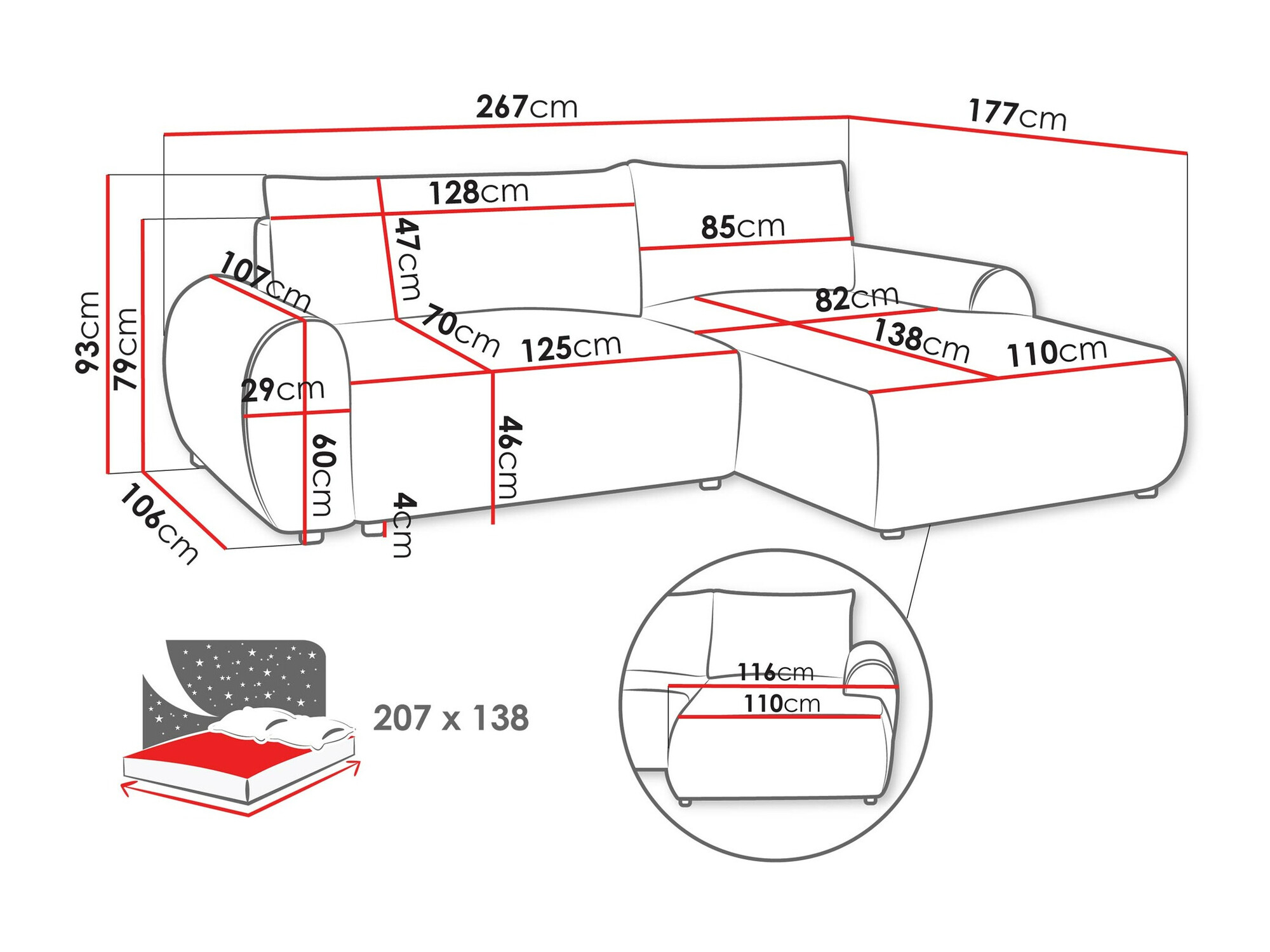 Colțar TrendyNest Strigina (Tilia 86)