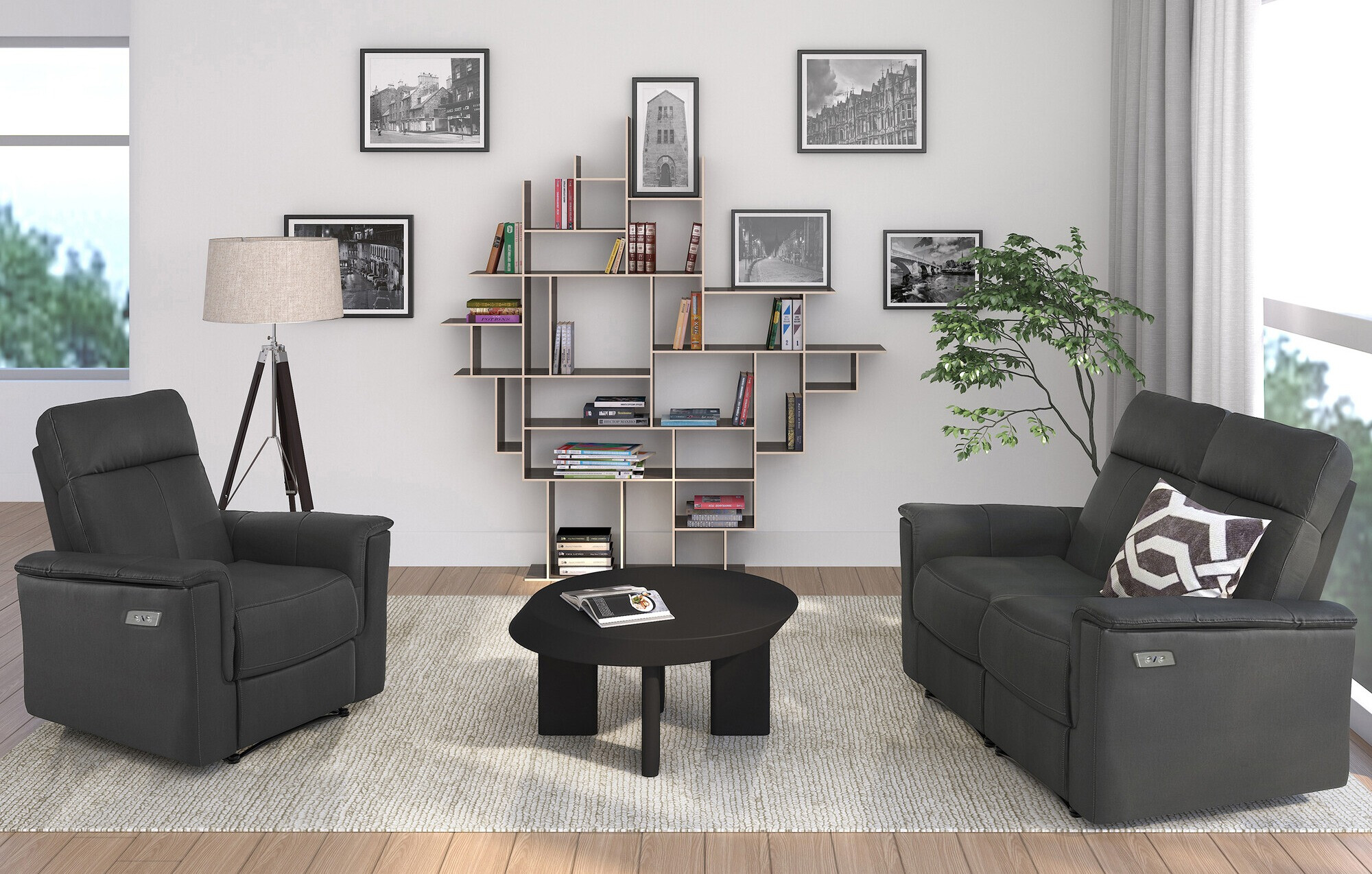 Canapea recliner Denton 1421 (Gri)