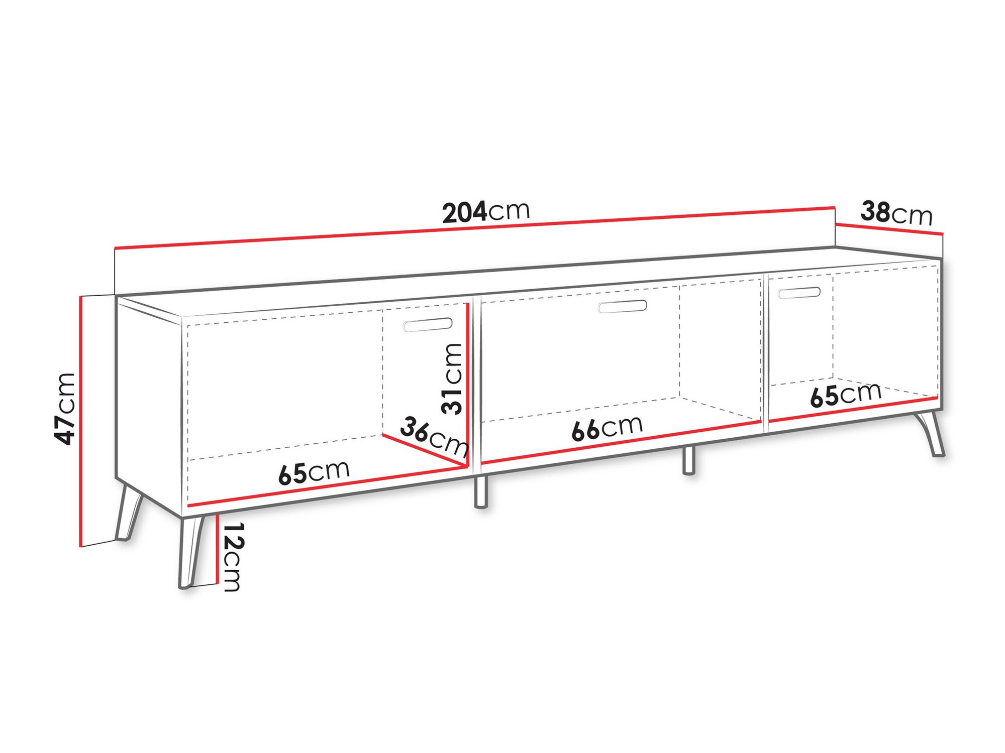 Comodă TV Comfivo Teslomo 110 (Alb + Alb lucios)