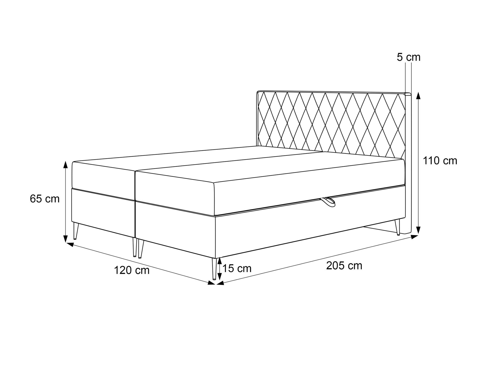 Pat boxspring Martinez 110 (Magic Velvet 2225)