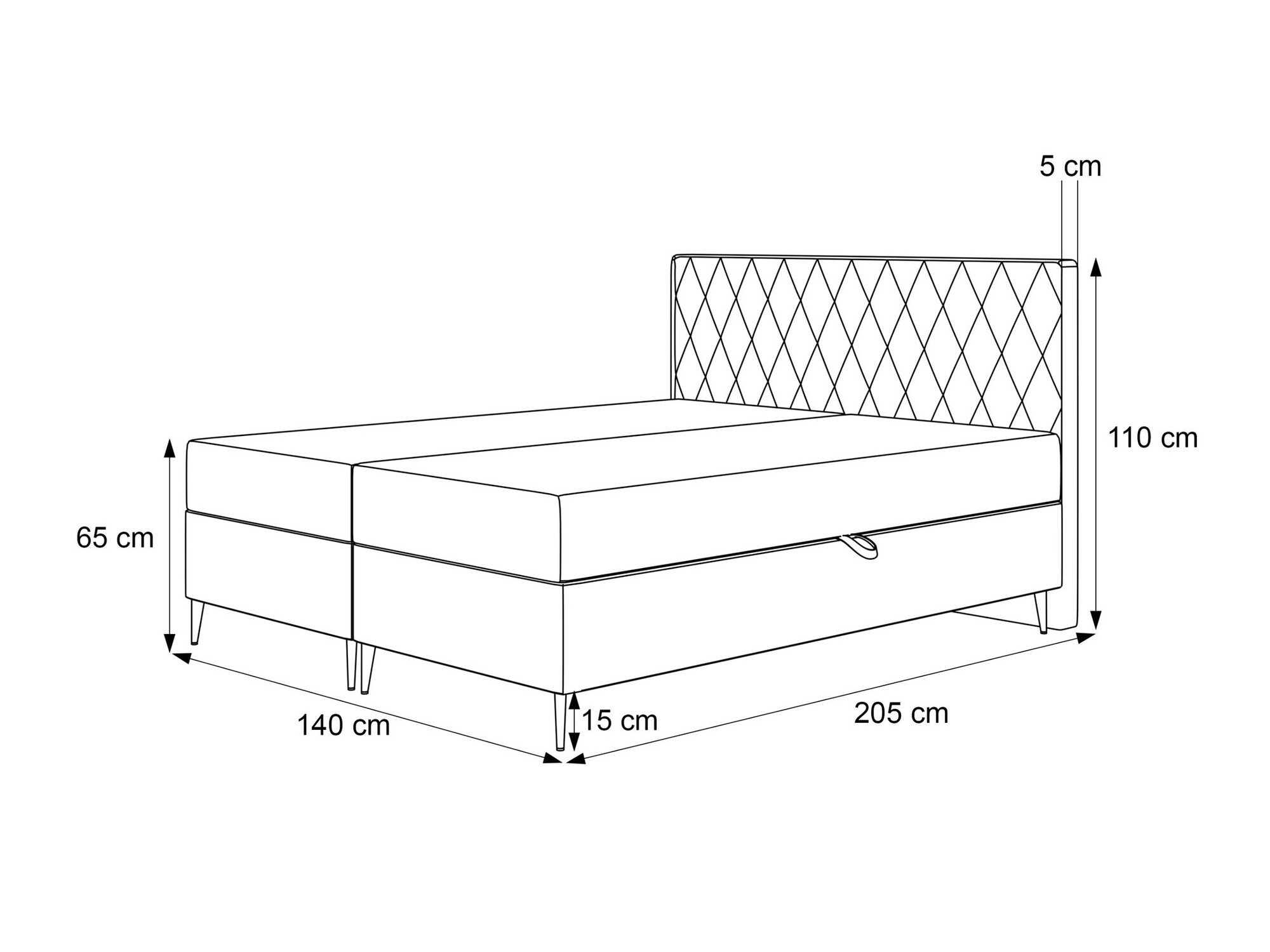 Pat boxspring Martinez 110 (Magic Velvet 2225)