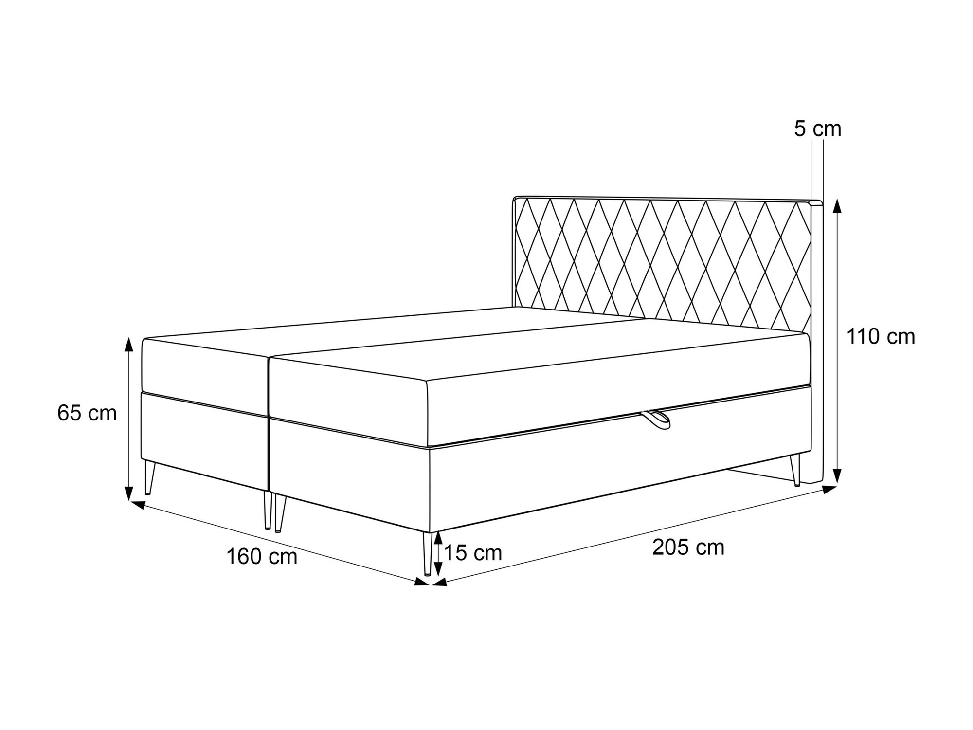 Pat boxspring Martinez 110 (Magic Velvet 2225)