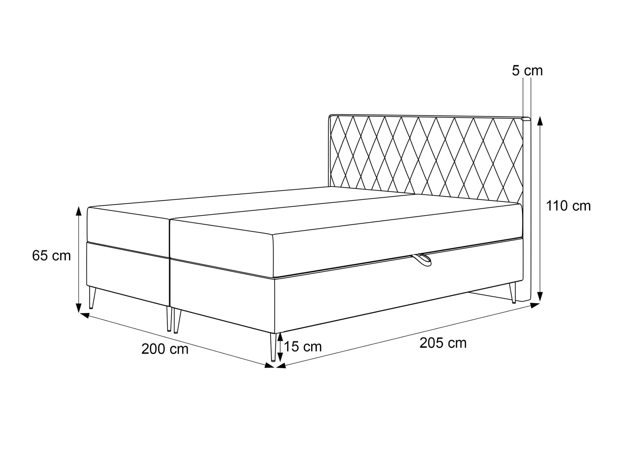 Pat boxspring Martinez 110 (Magic Velvet 2225)