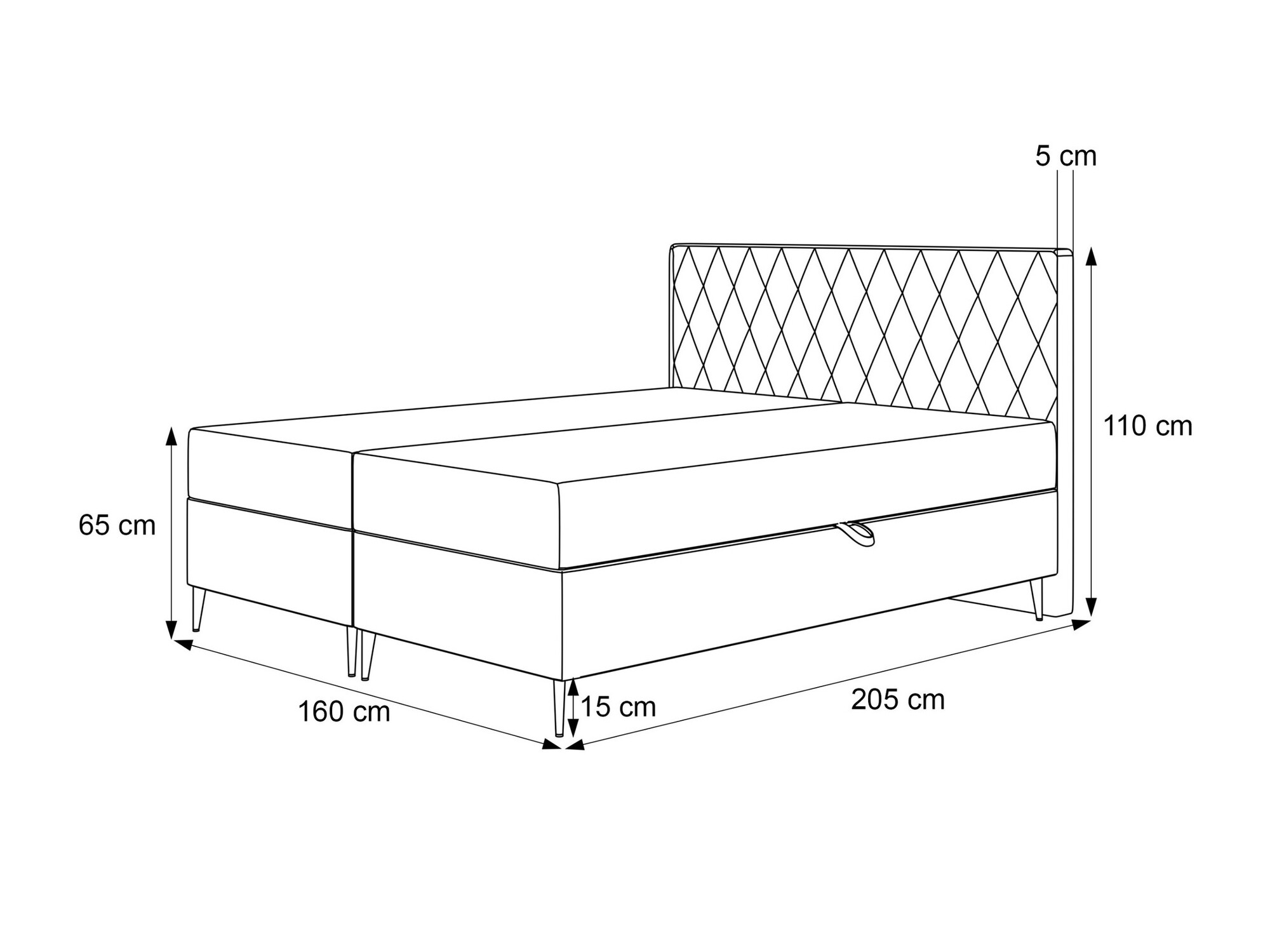 Pat boxspring Martinez 110 (Magic Velvet 2256)