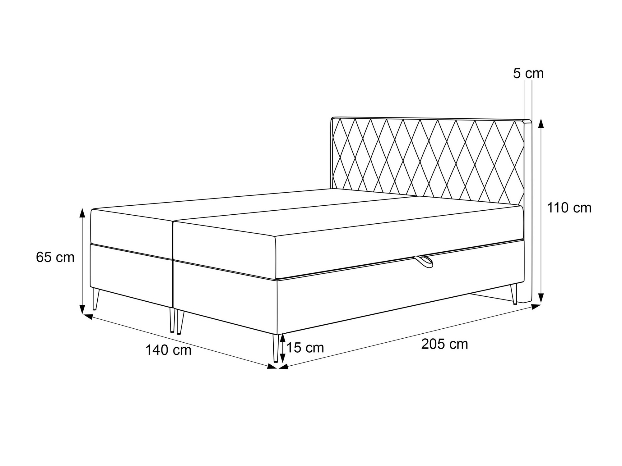 Pat boxspring Martinez 110 (Magic Velvet 2216)