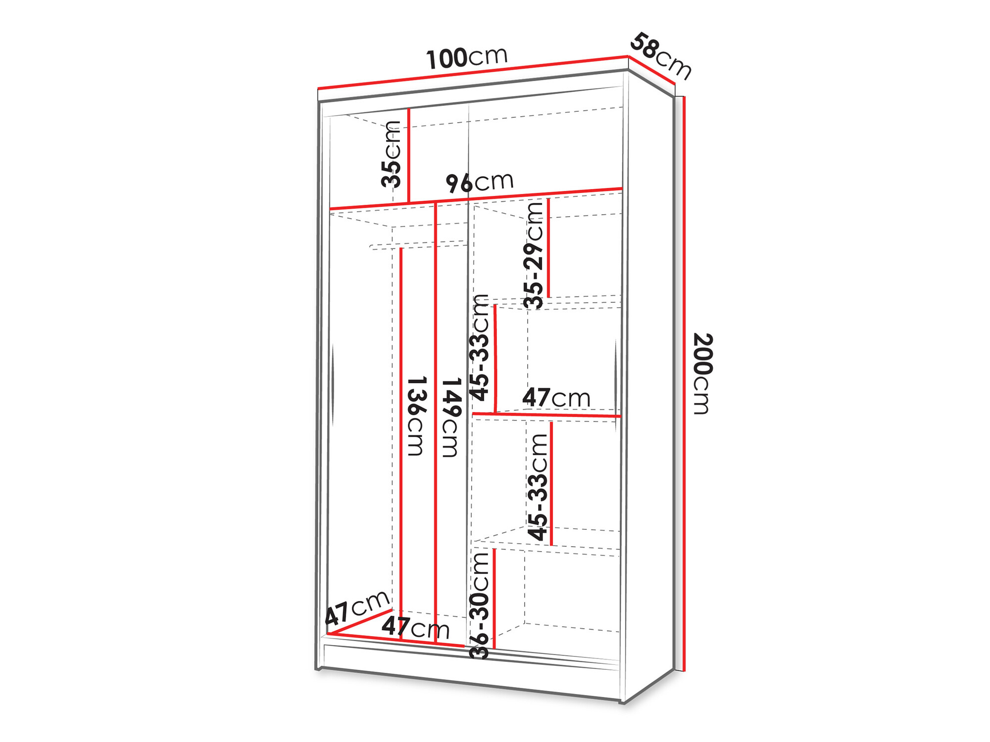 Dulap Closico Structor I (Alb + Stejar Sonoma)