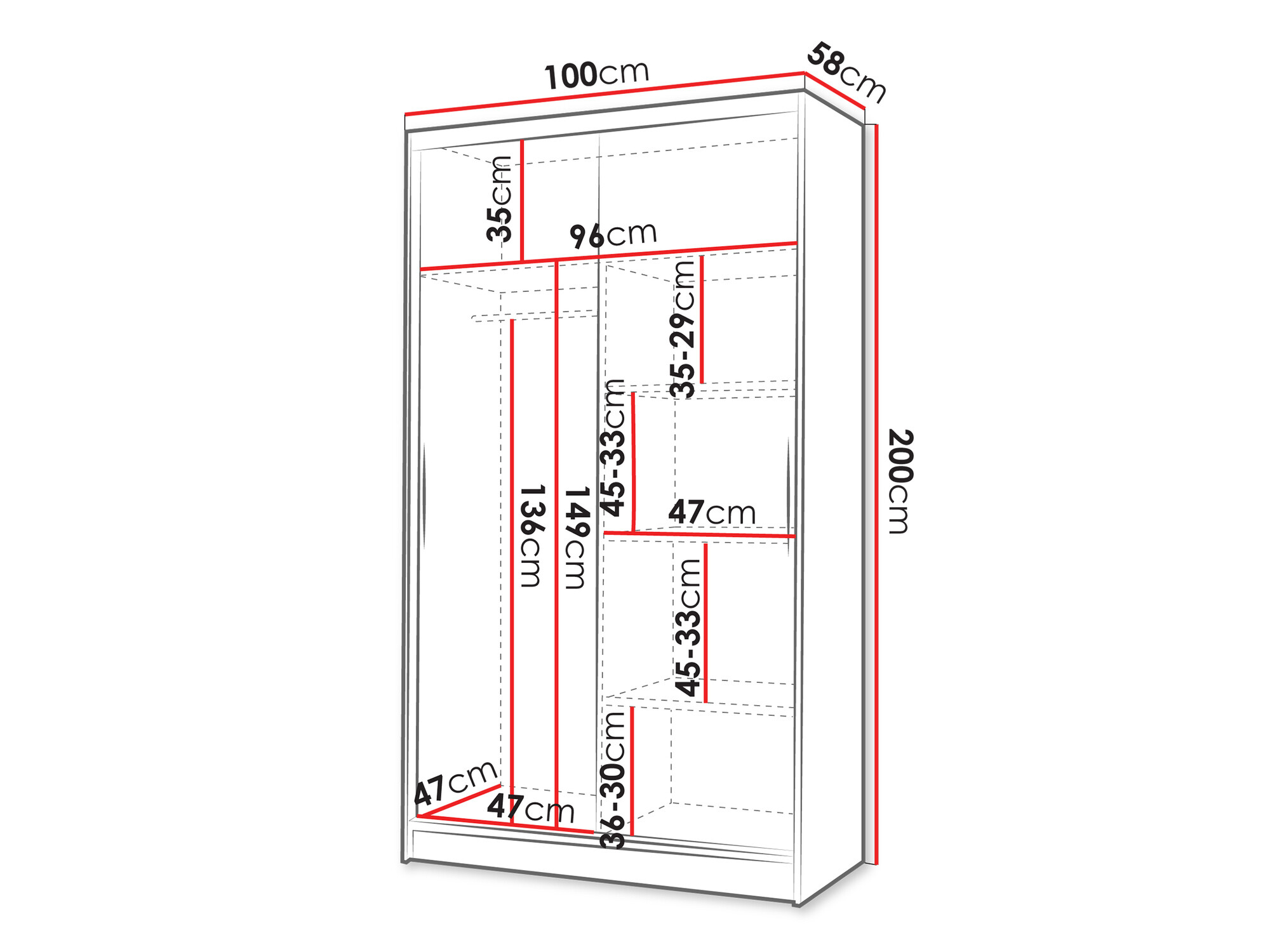 Dulap Closico Structor VII (Negru)