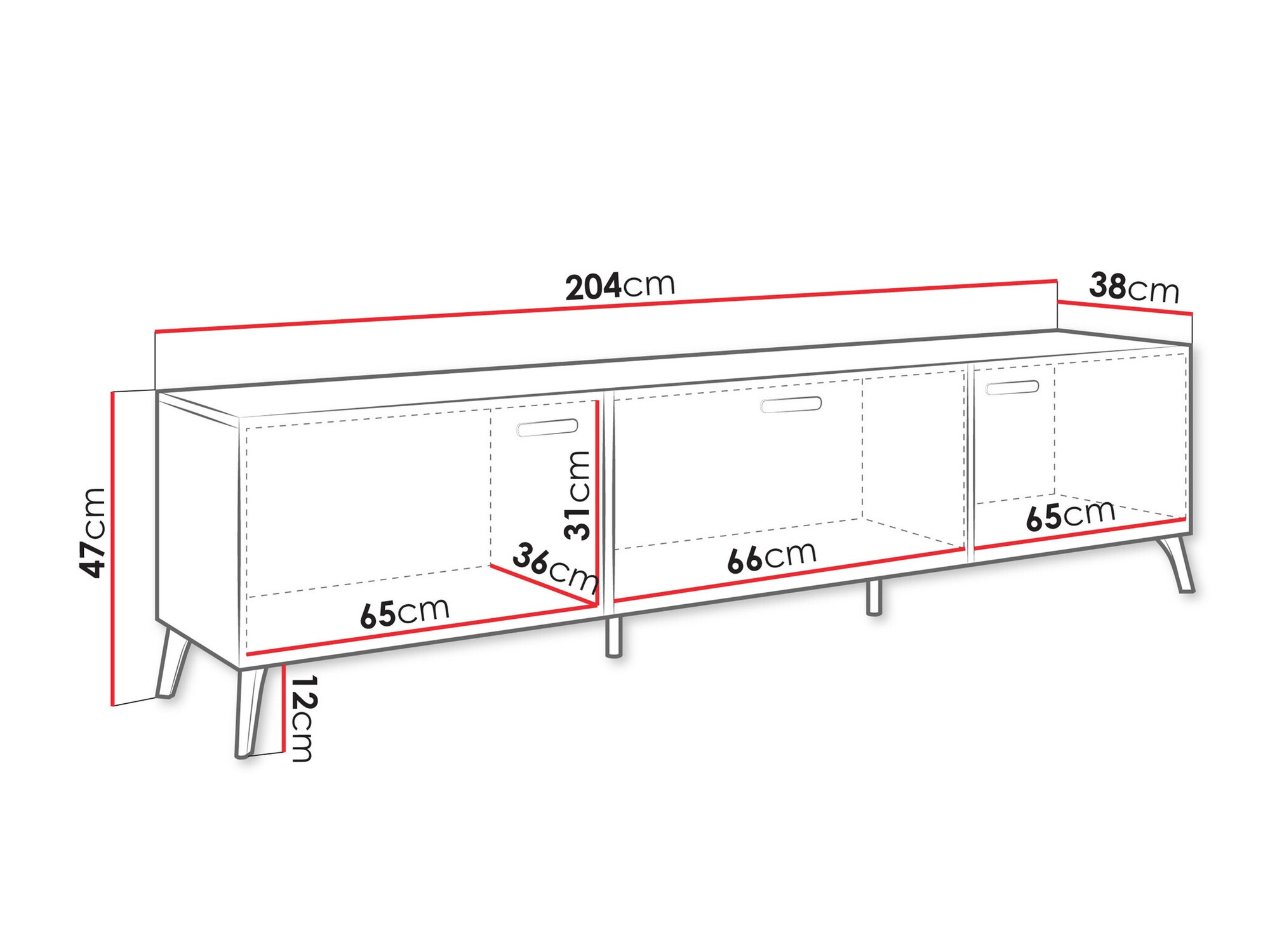 Comodă TV Comfivo Capella I (Cașmir + Cașmir lucios)