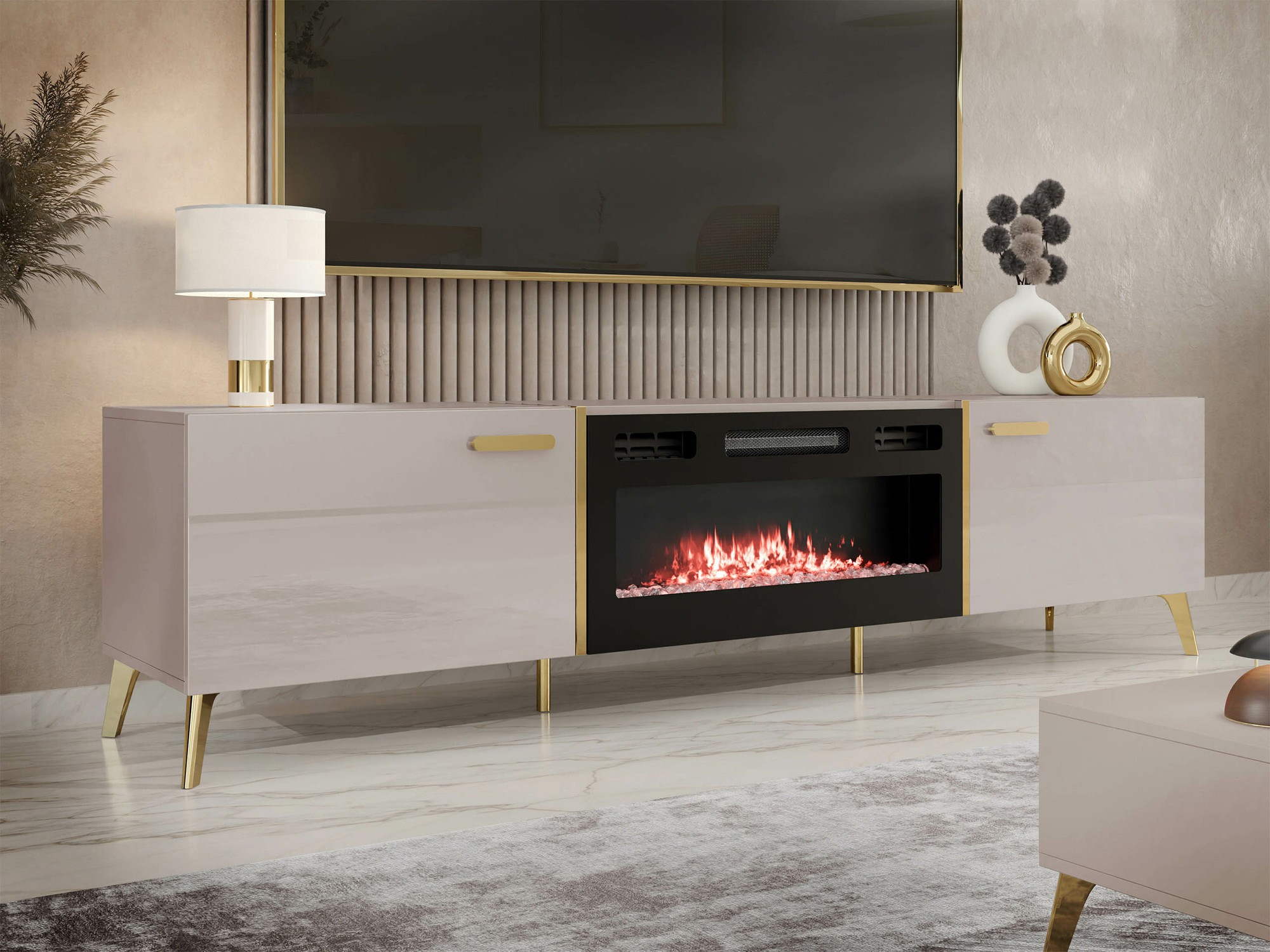 Comodă TV Comfivo Teslomo 112 (Cașmir + Cașmir lucios)