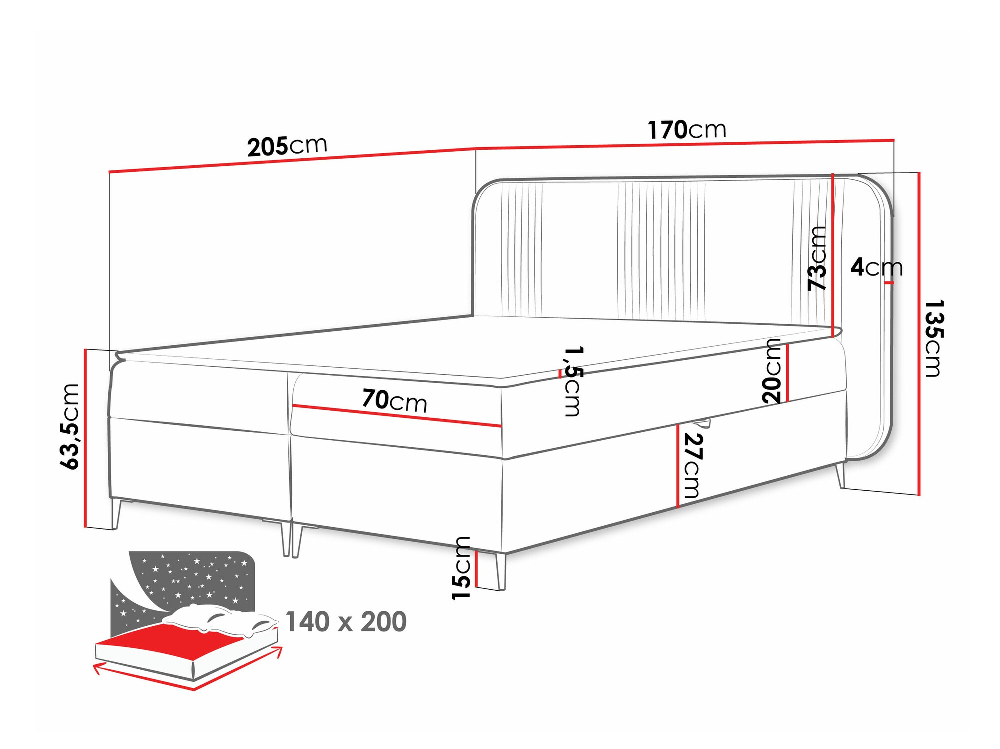 Pat boxspring Sonus (Magic Velvet 2206)