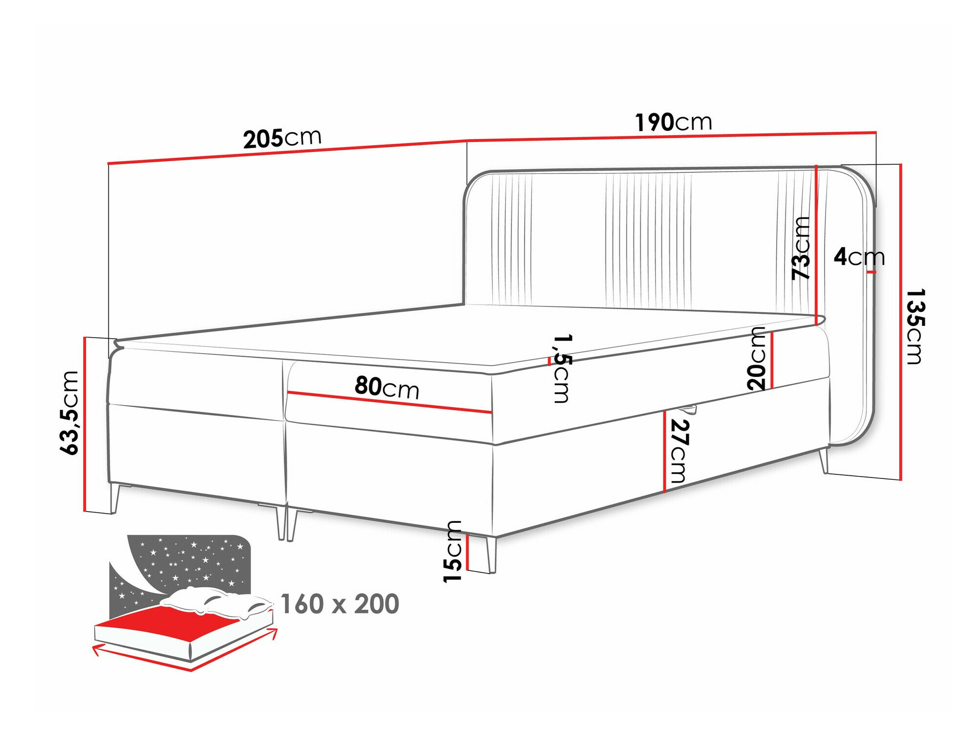 Pat boxspring Sonus (Magic Velvet 2216)