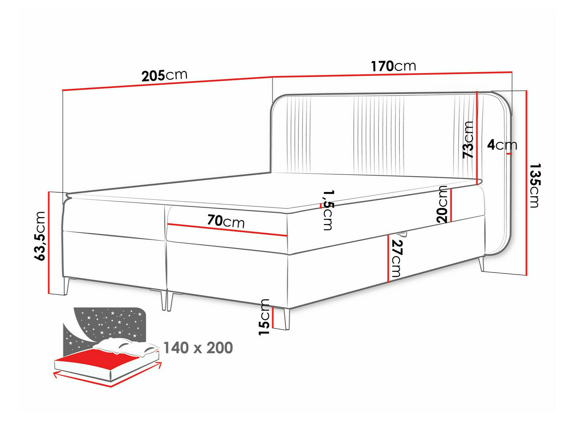Pat boxspring Sonus (Magic Velvet 2216)