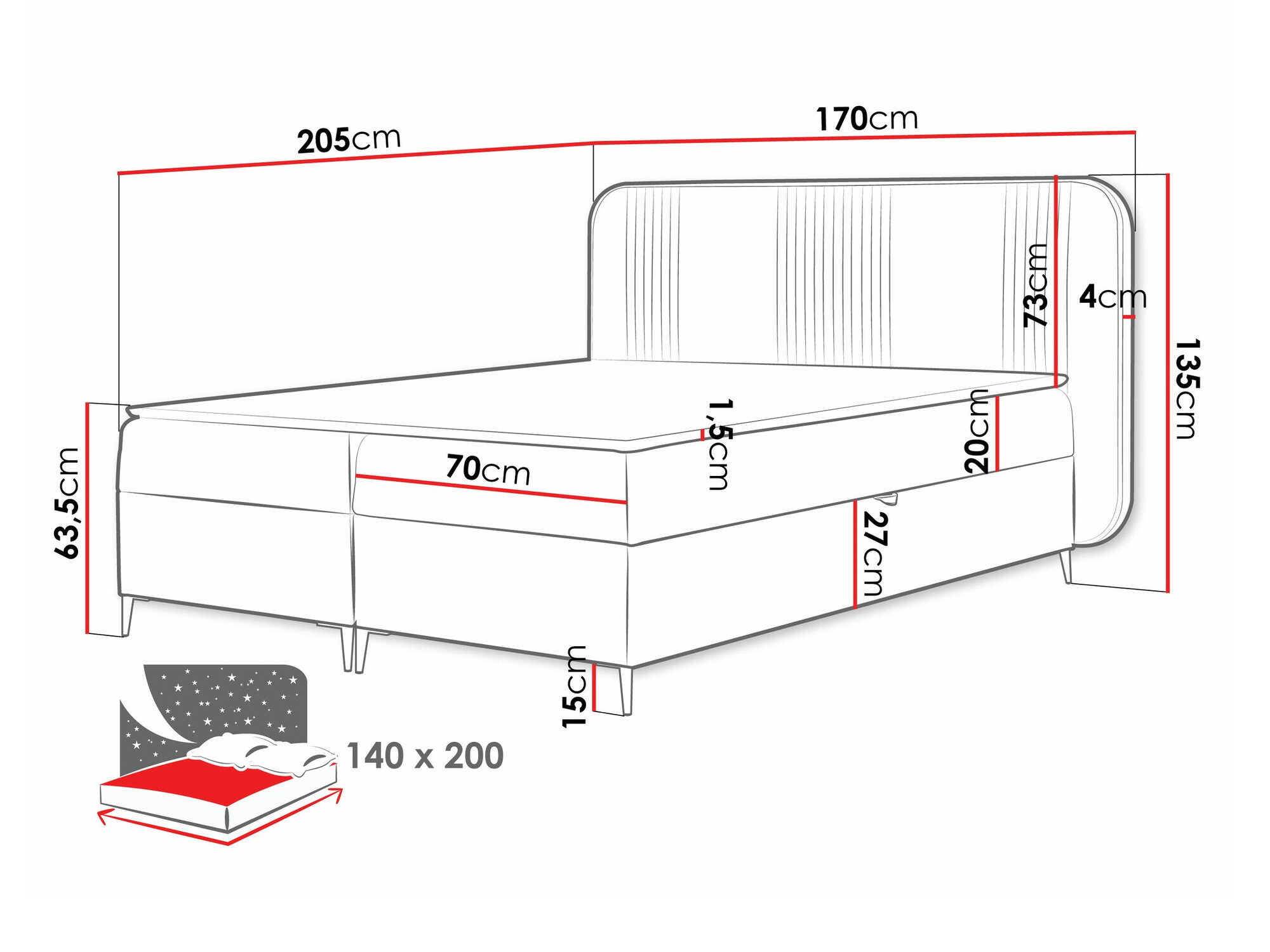 Pat boxspring Sonus (Magic Velvet 2217)