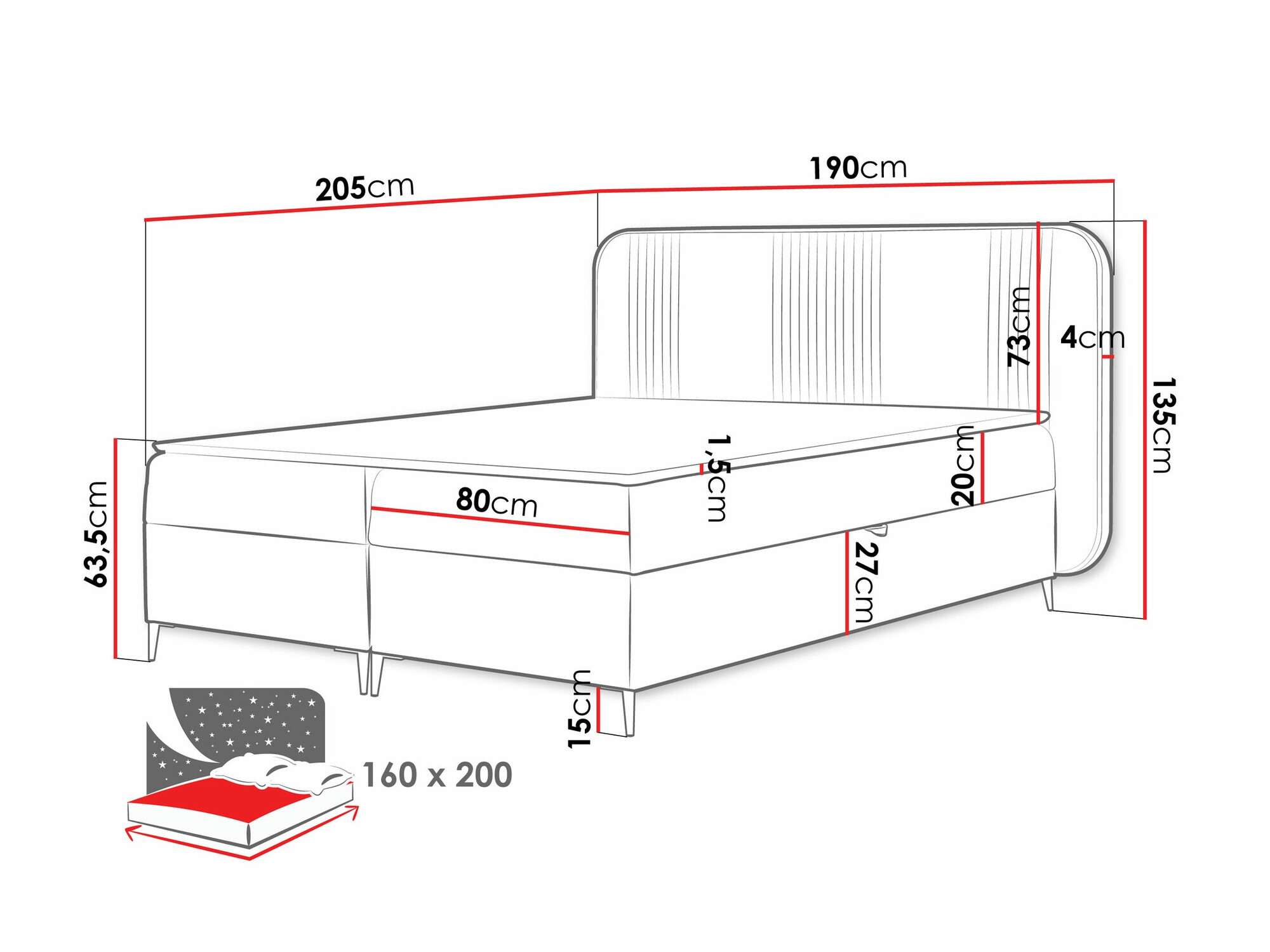 Pat boxspring Sonus (Magic Velvet 2217)