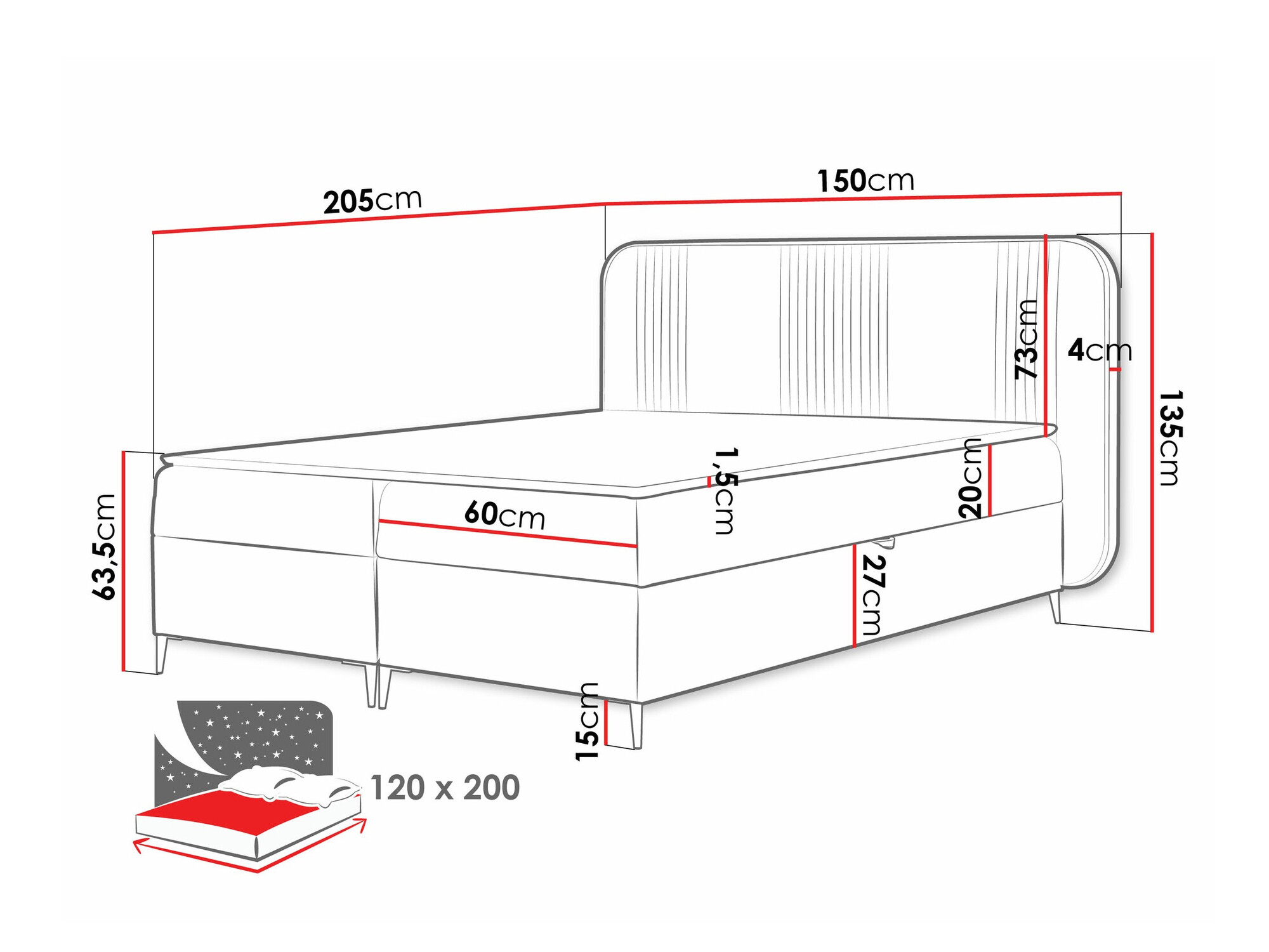 Pat boxspring Sonus (Magic Velvet 2219)