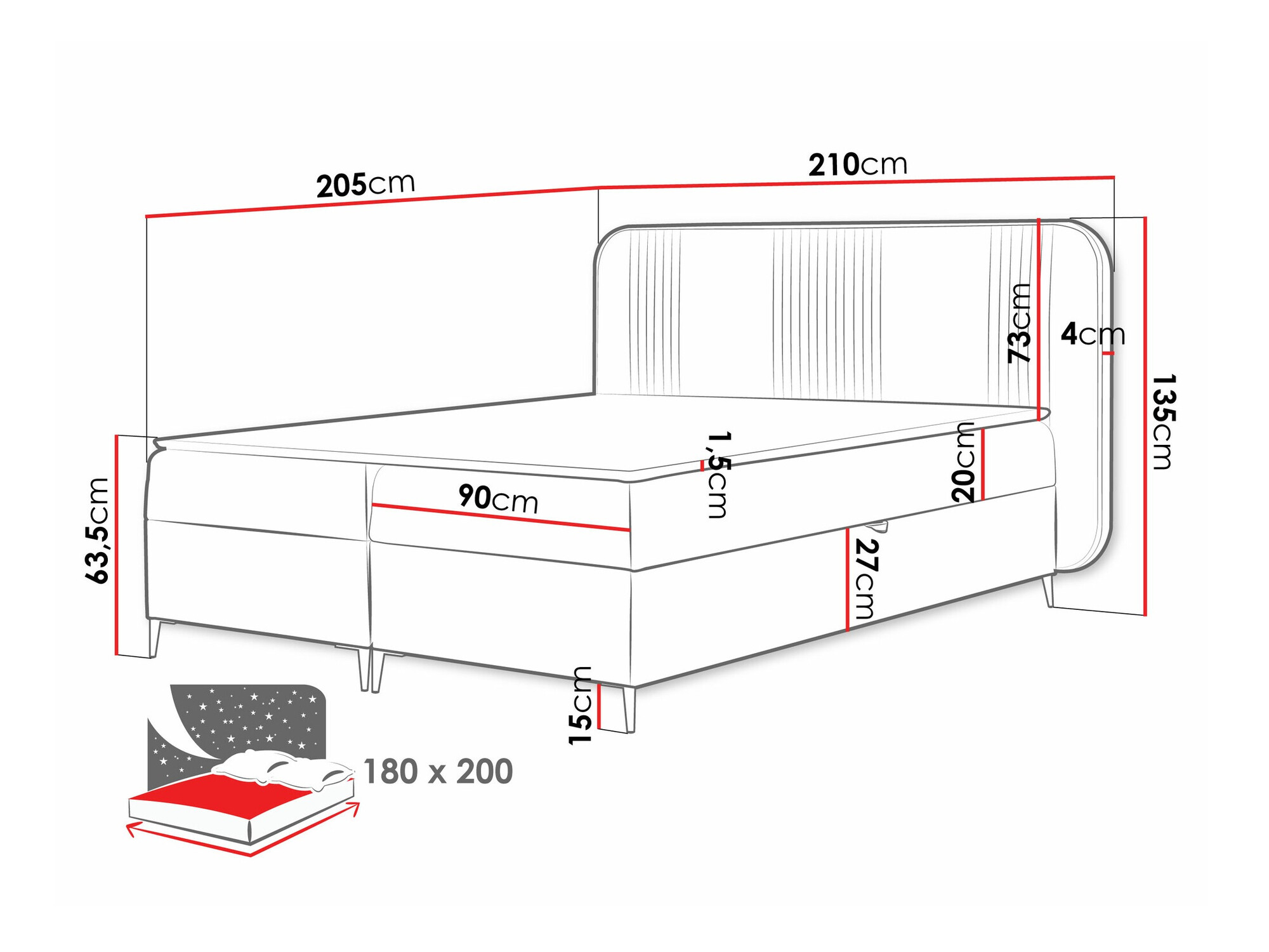 Pat boxspring Sonus (Magic Velvet 2219)