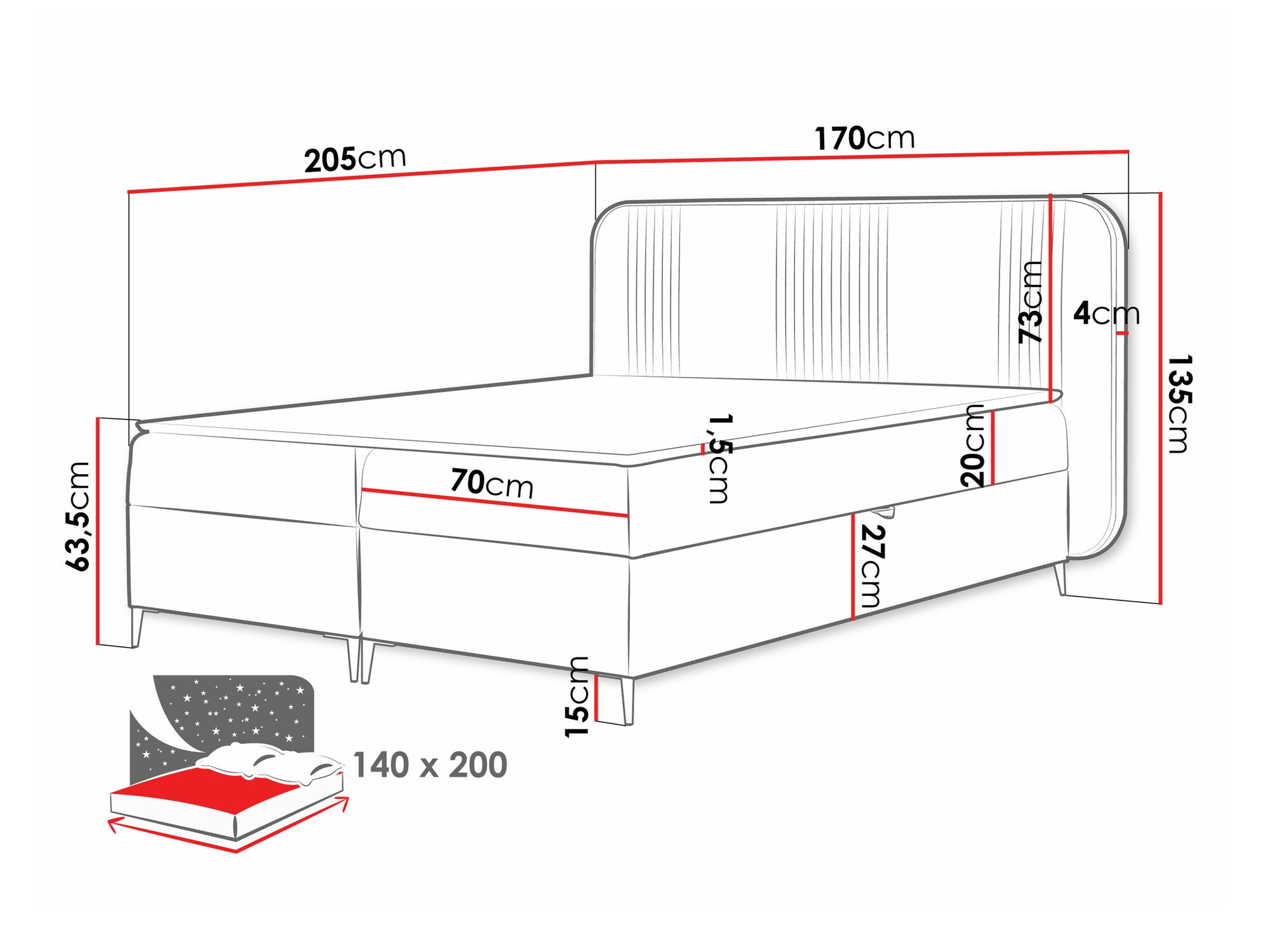 Pat boxspring Sonus (Magic Velvet 2225)