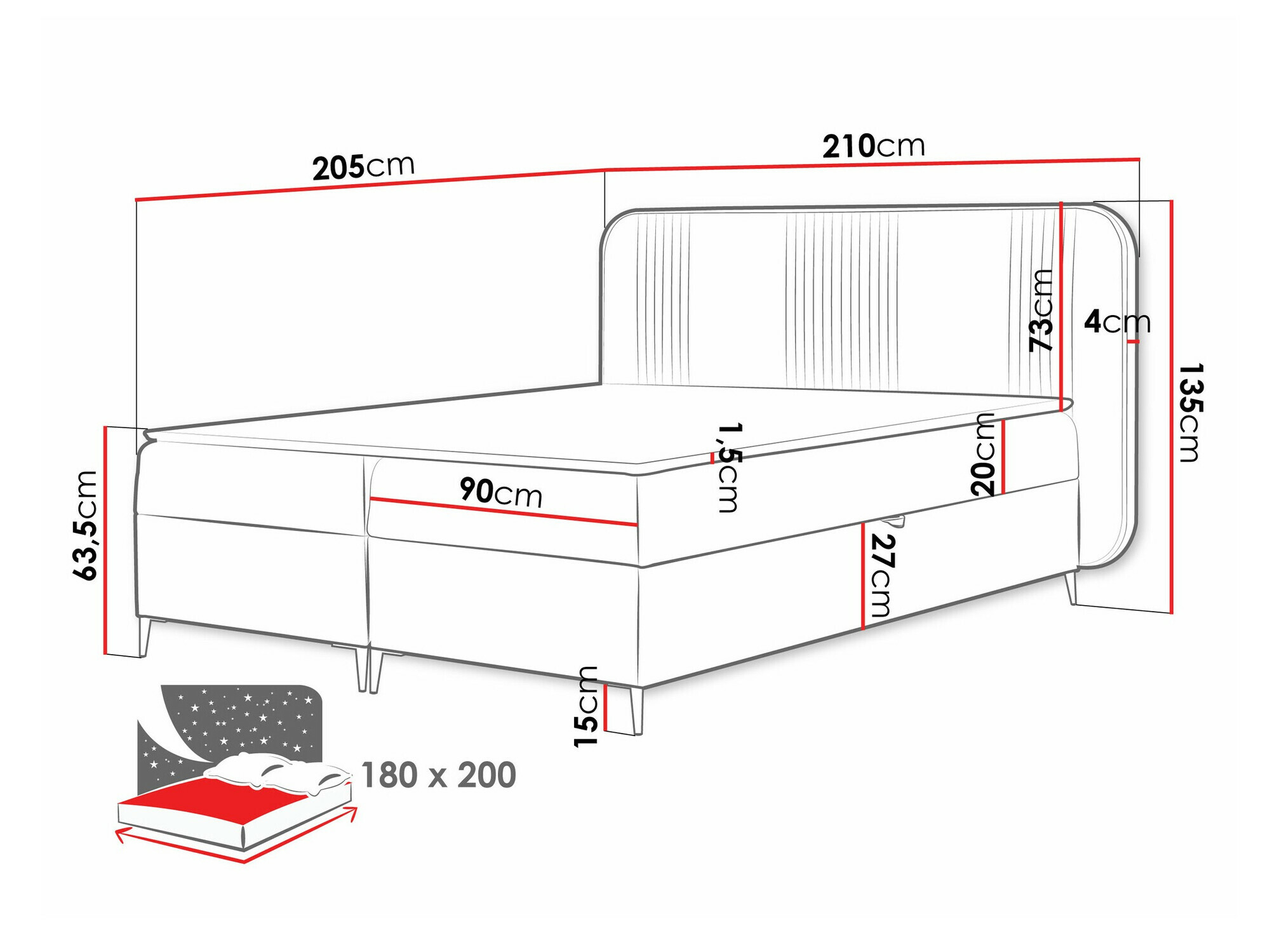 Pat boxspring Sonus (Magic Velvet 2225)