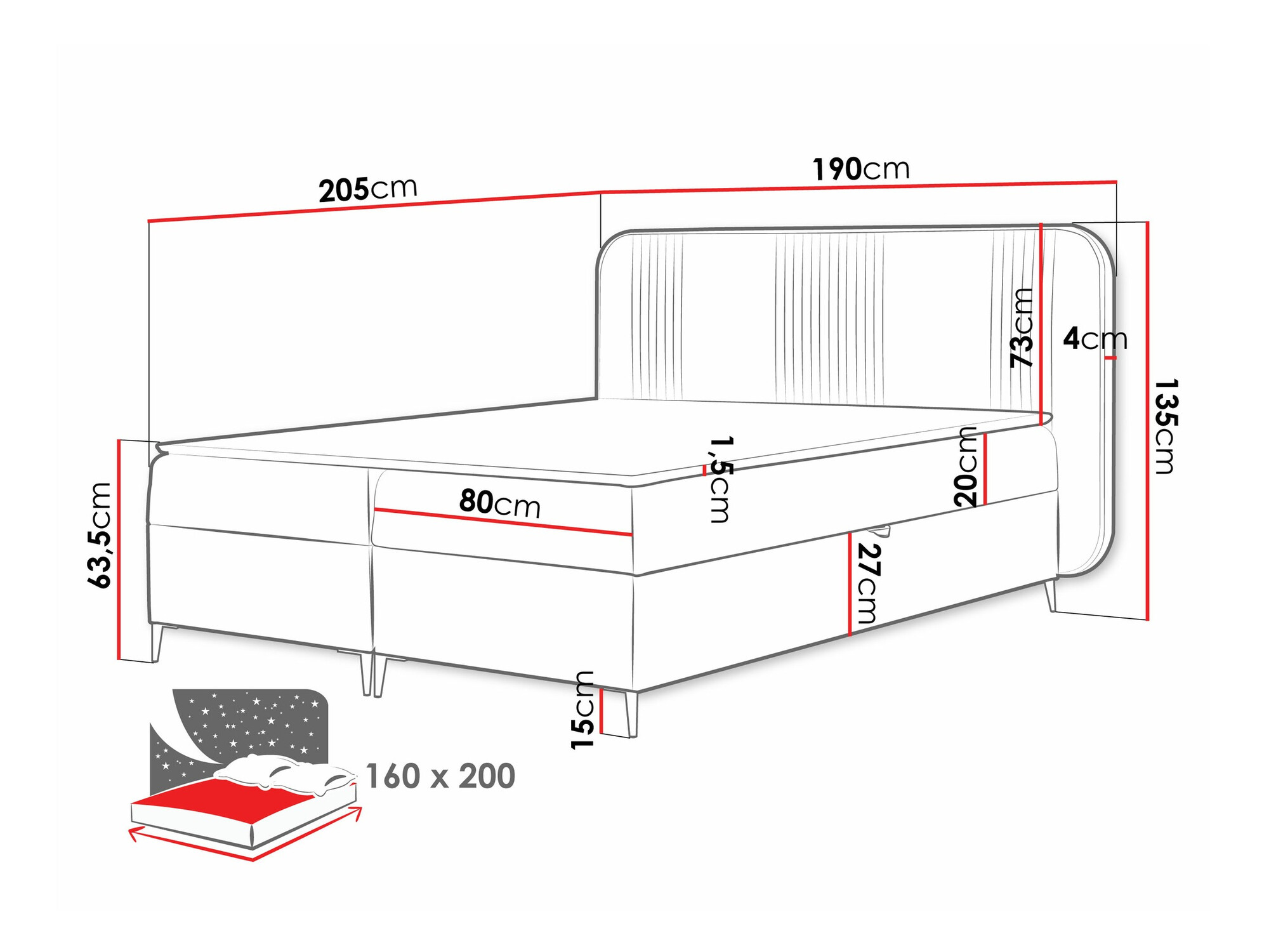 Pat boxspring Sonus (Magic Velvet 2239)