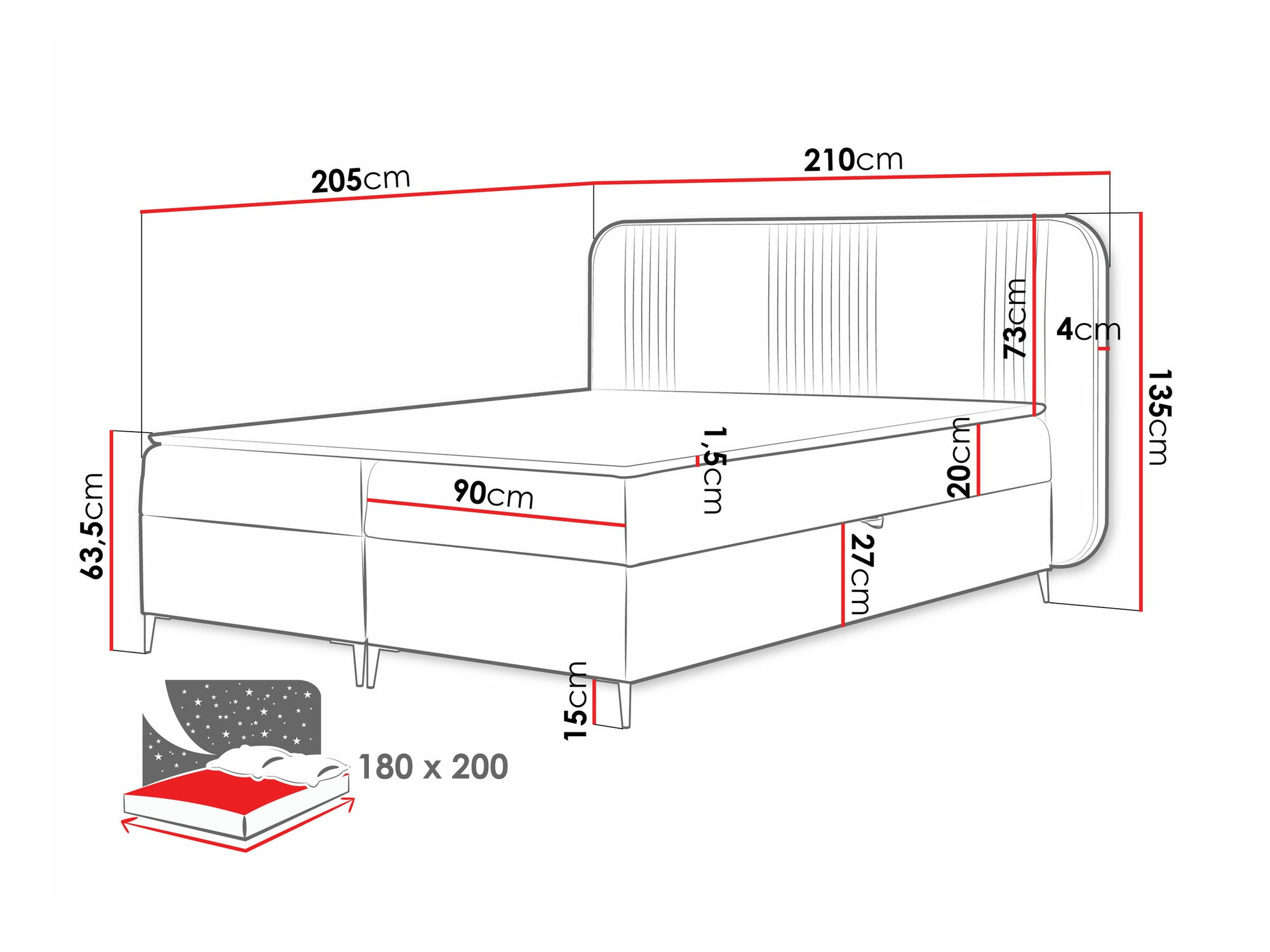 Pat boxspring Sonus (Magic Velvet 2256)