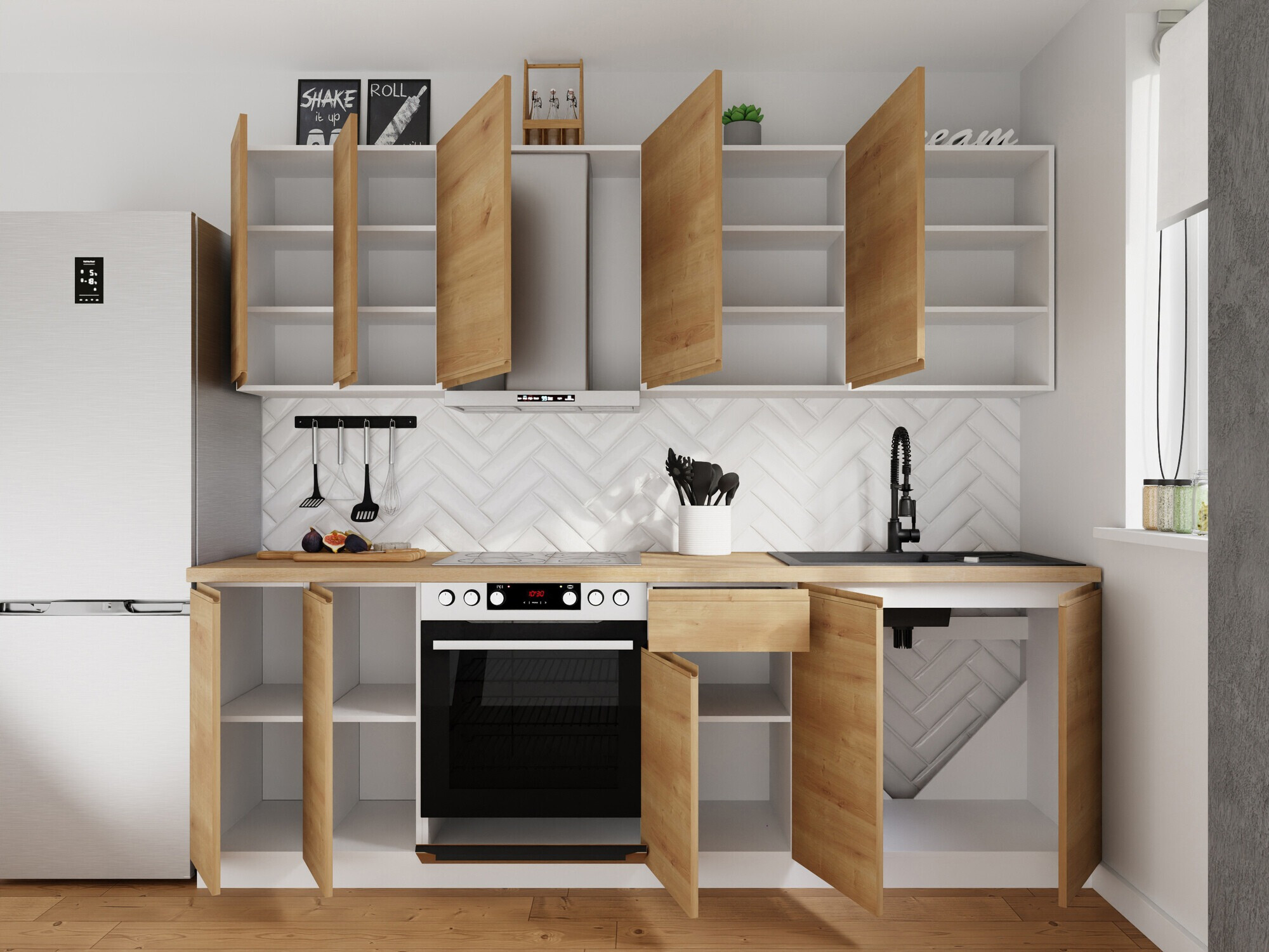 Set de bucătărie modular Soli Oak 163