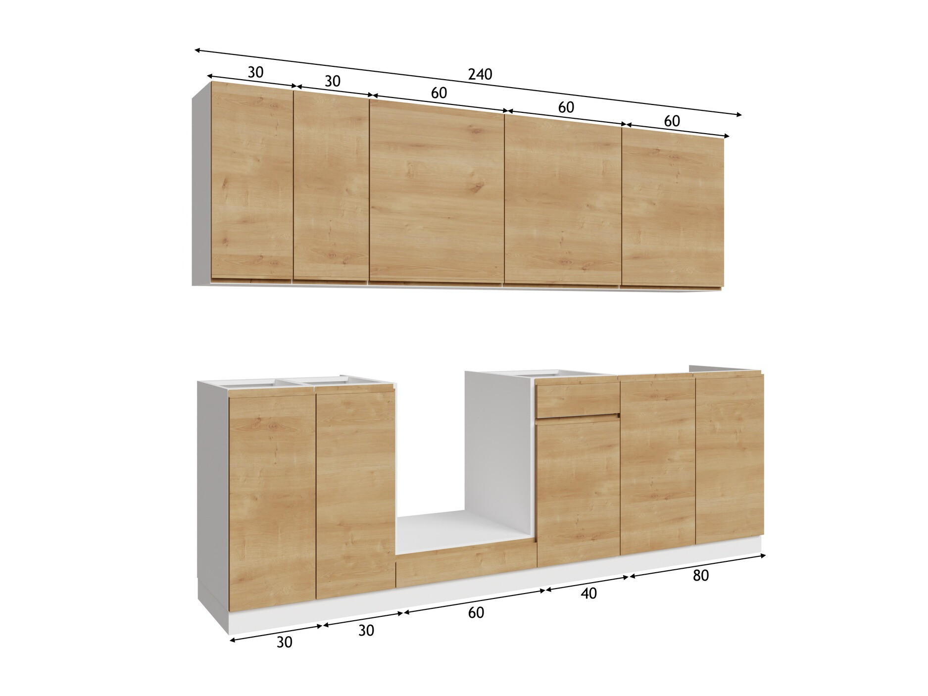 Set de bucătărie modular Soli Oak 163