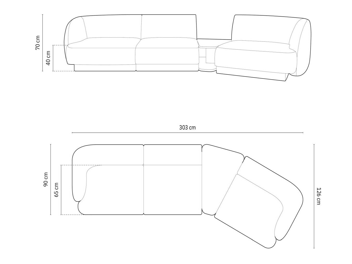 Colțar modular Tivlomi 118 (Bluvel 22)