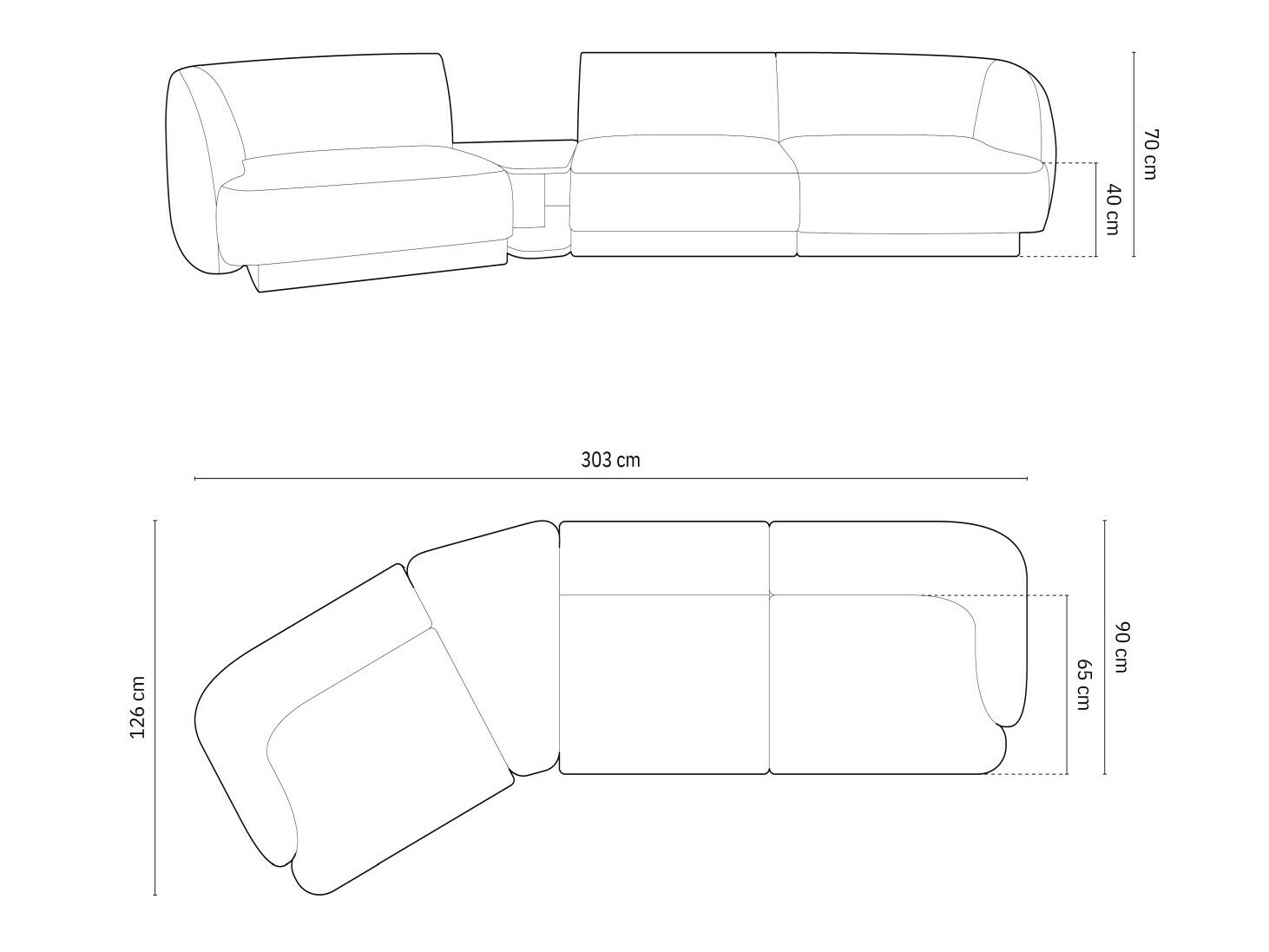 Colțar modular Tivlomi 118 (Bluvel 86)