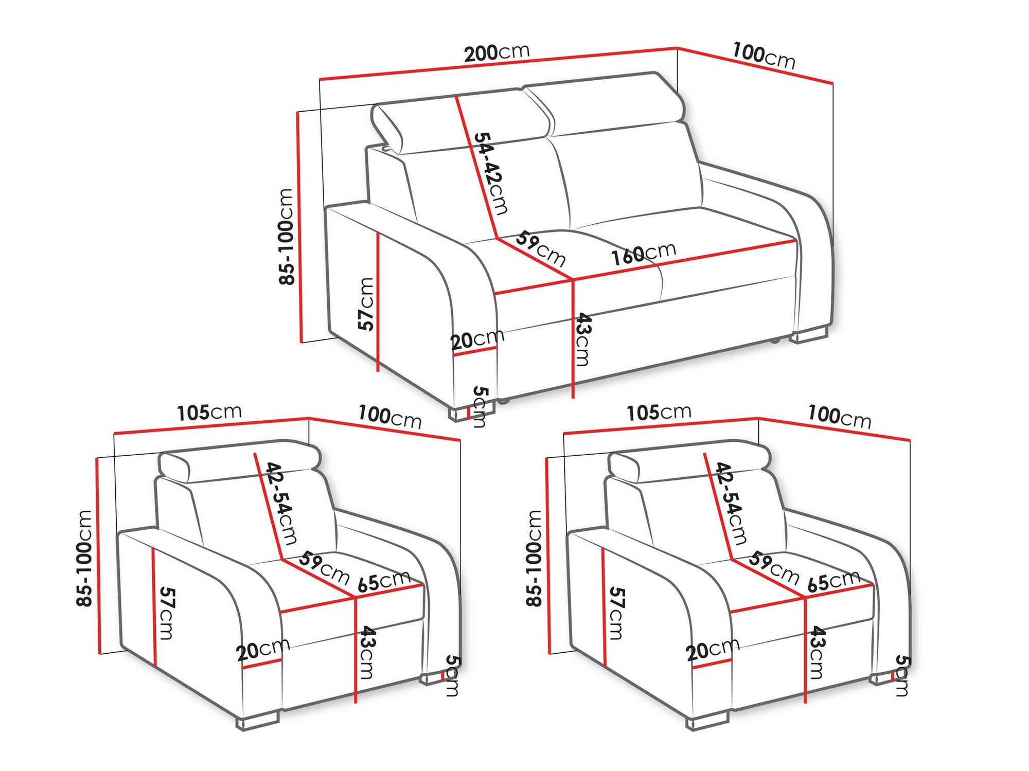 Set mobilier tapițat Etrcala 106 (Crown 2)