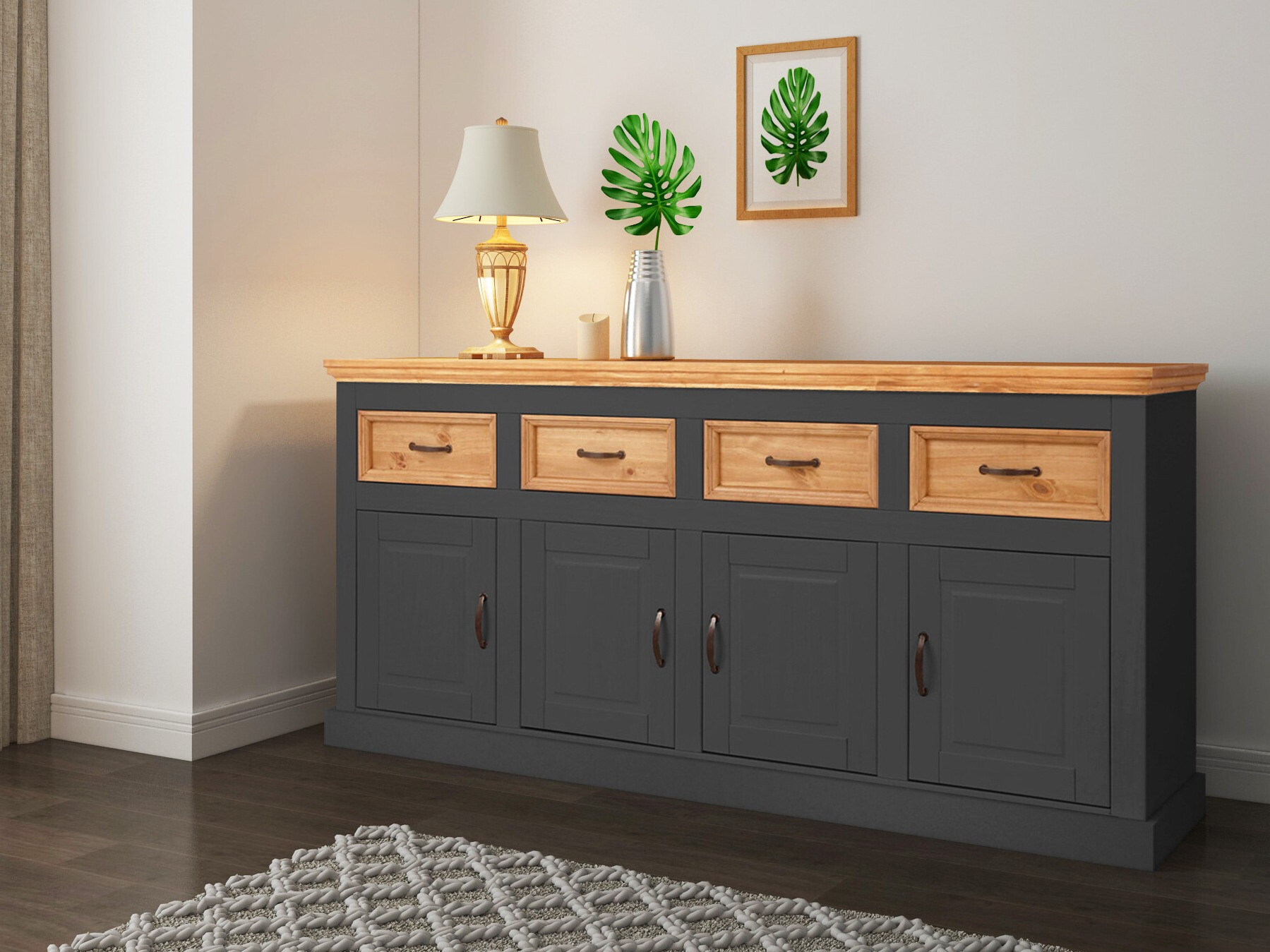 Comodă Tolelio 106 (Antracit + Pin)