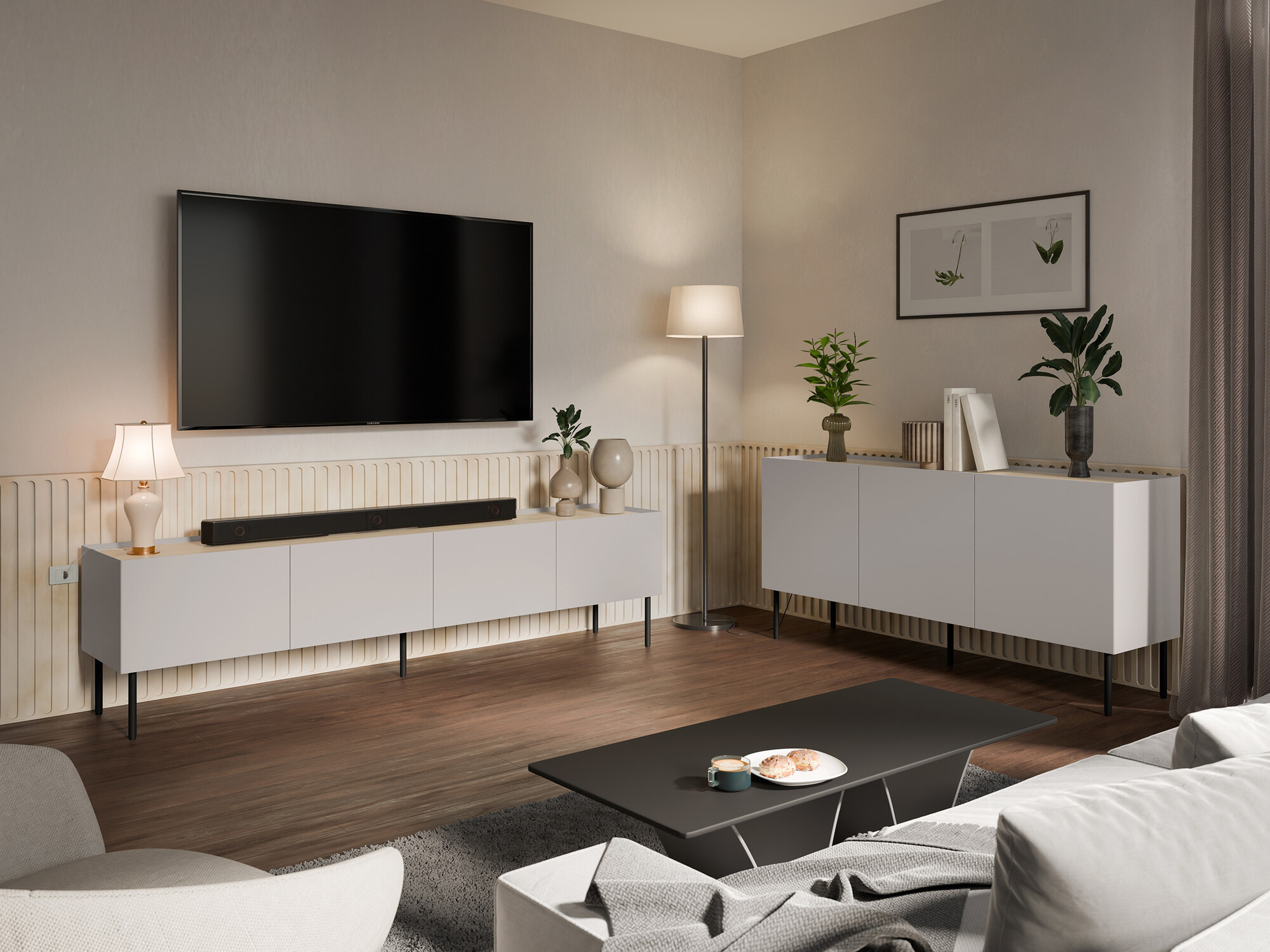 Set de living Melbela 109 (Cașmir + Stejar)