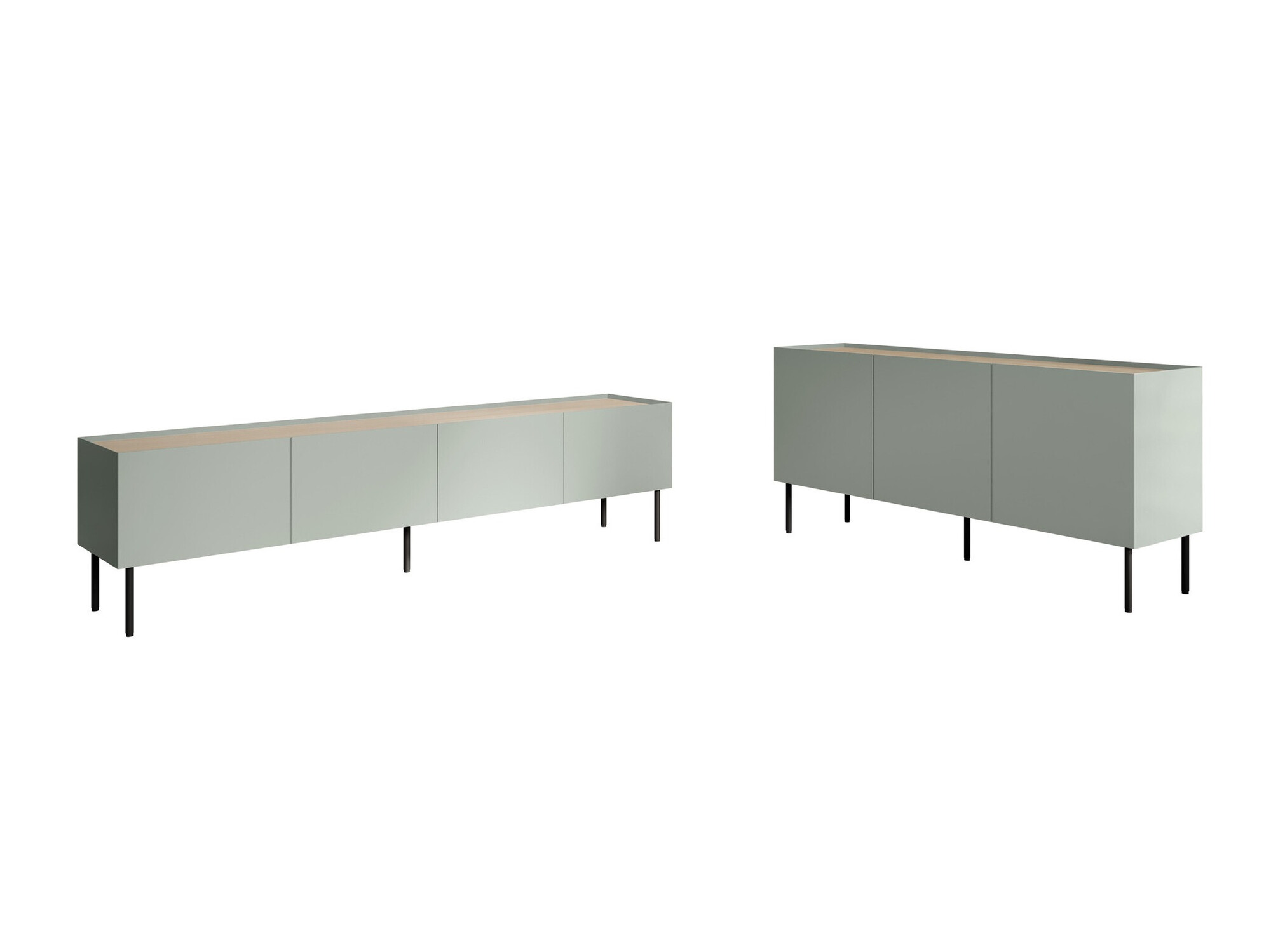 Set de living Melbela 109 (Verde măsliniu deschis tree + Stejar)