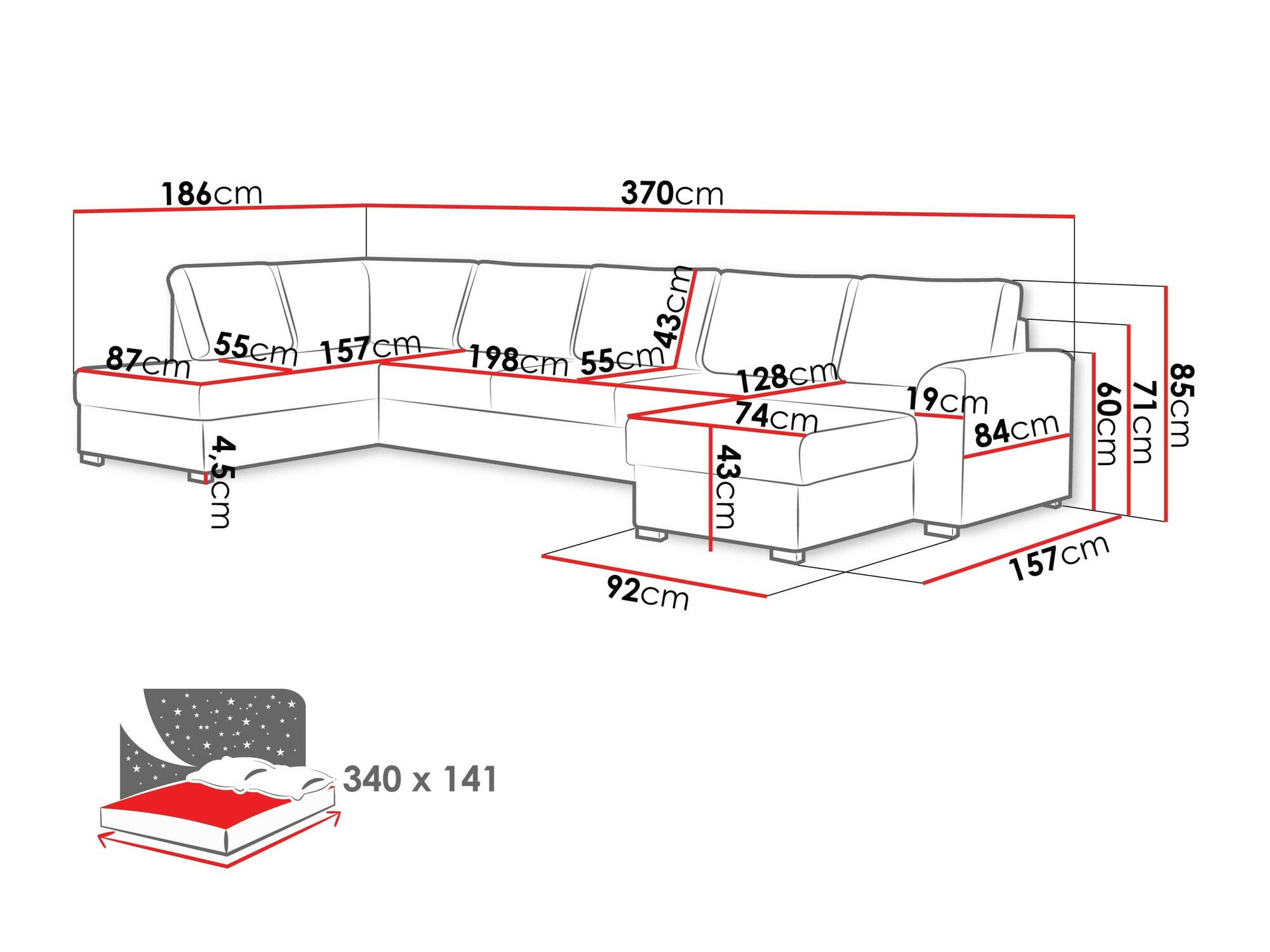 Colțar Comfivo Flumen I (Soft 017 + Lux 06)