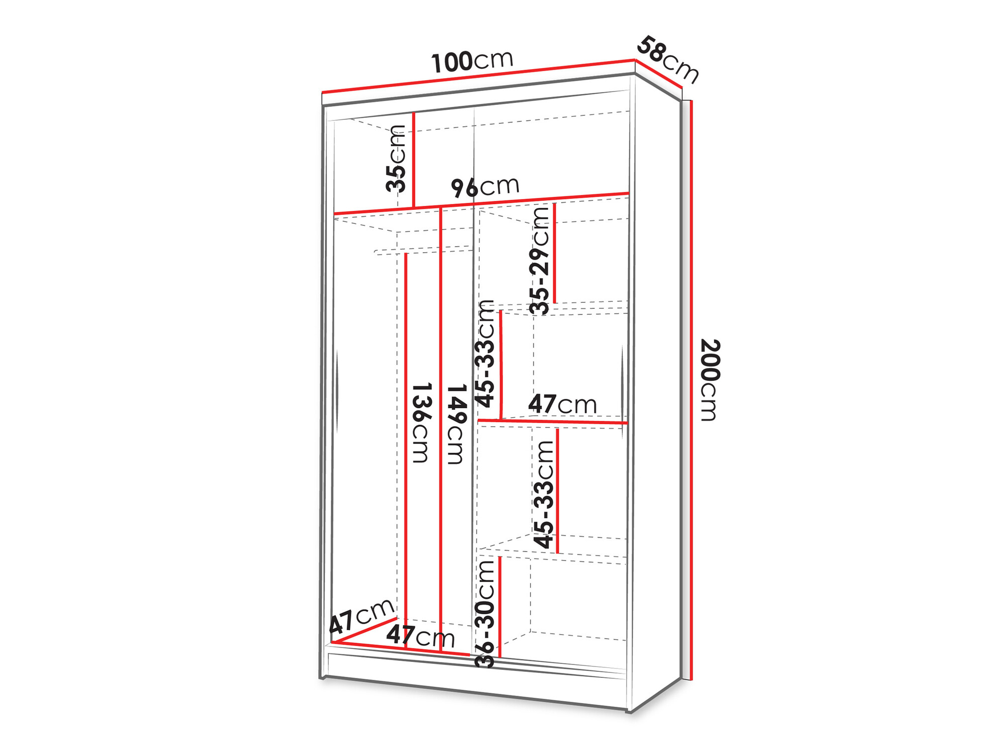 Dulap Closico Fractor V (Negru + Stejar artizan)