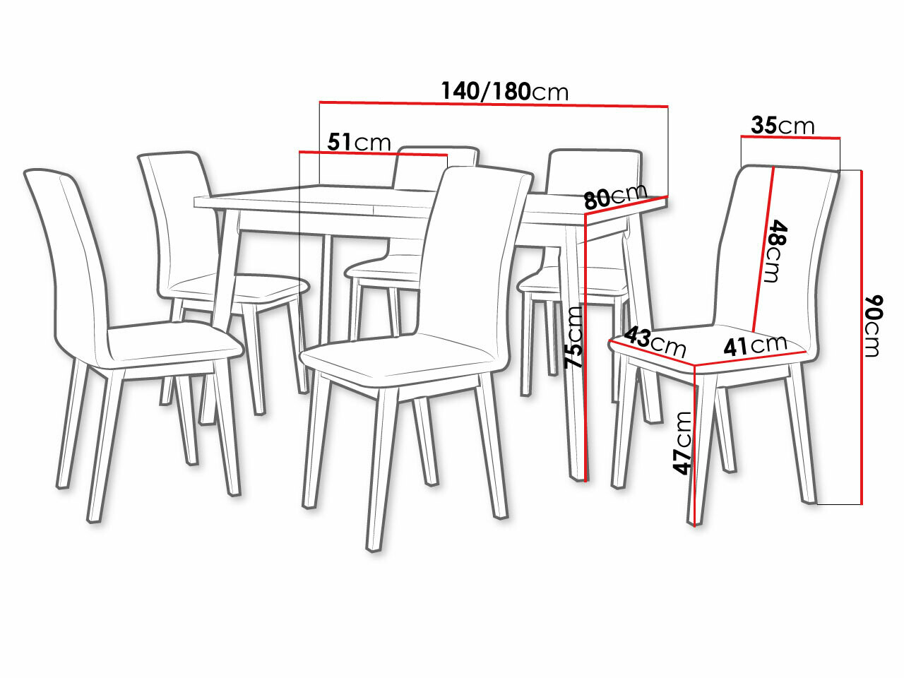 Set de dining Victorville 285 (Kronos 7)