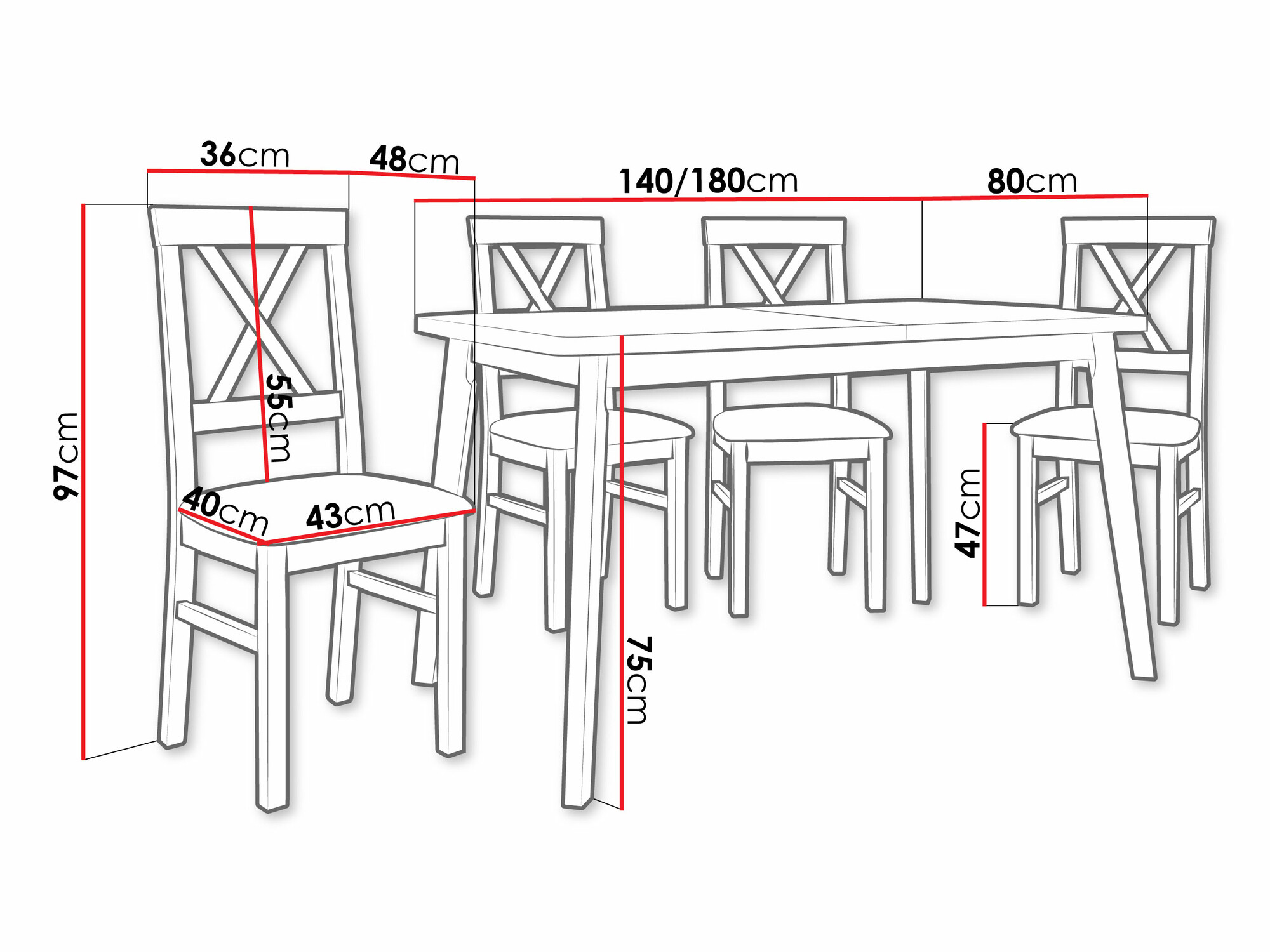 Set de dining Victorville 373 (Riviera 16)