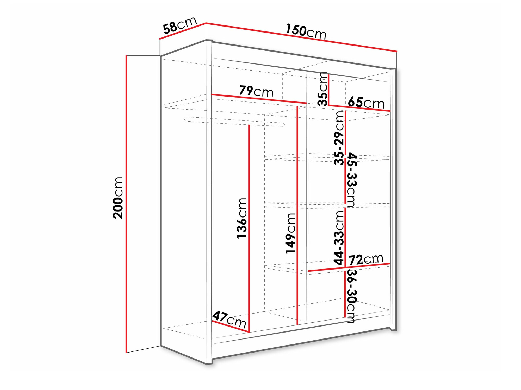 Dulap Closico Camera IV (Negru)