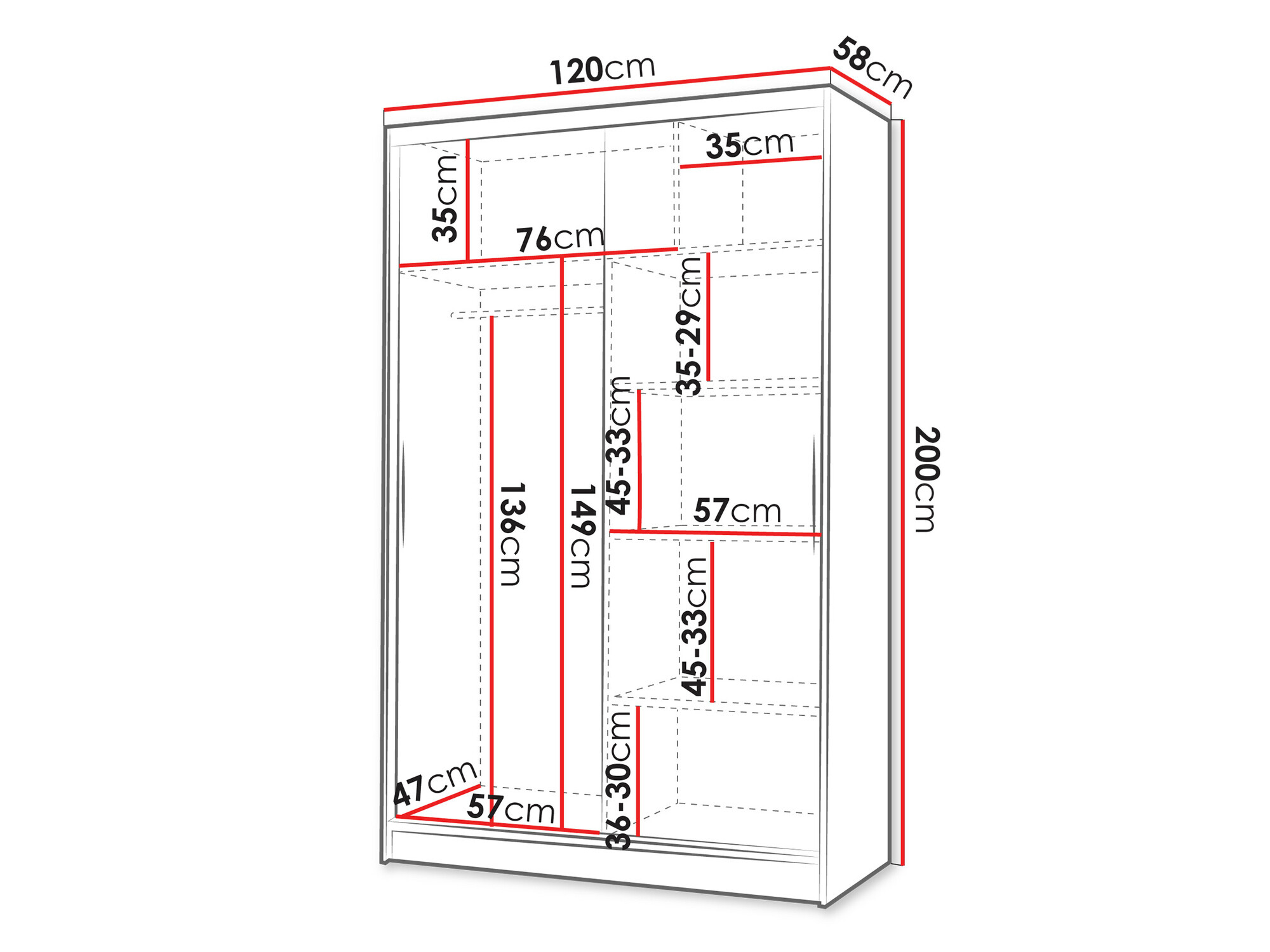 Dulap Closico Salvor I (Negru + Stejar artizan)