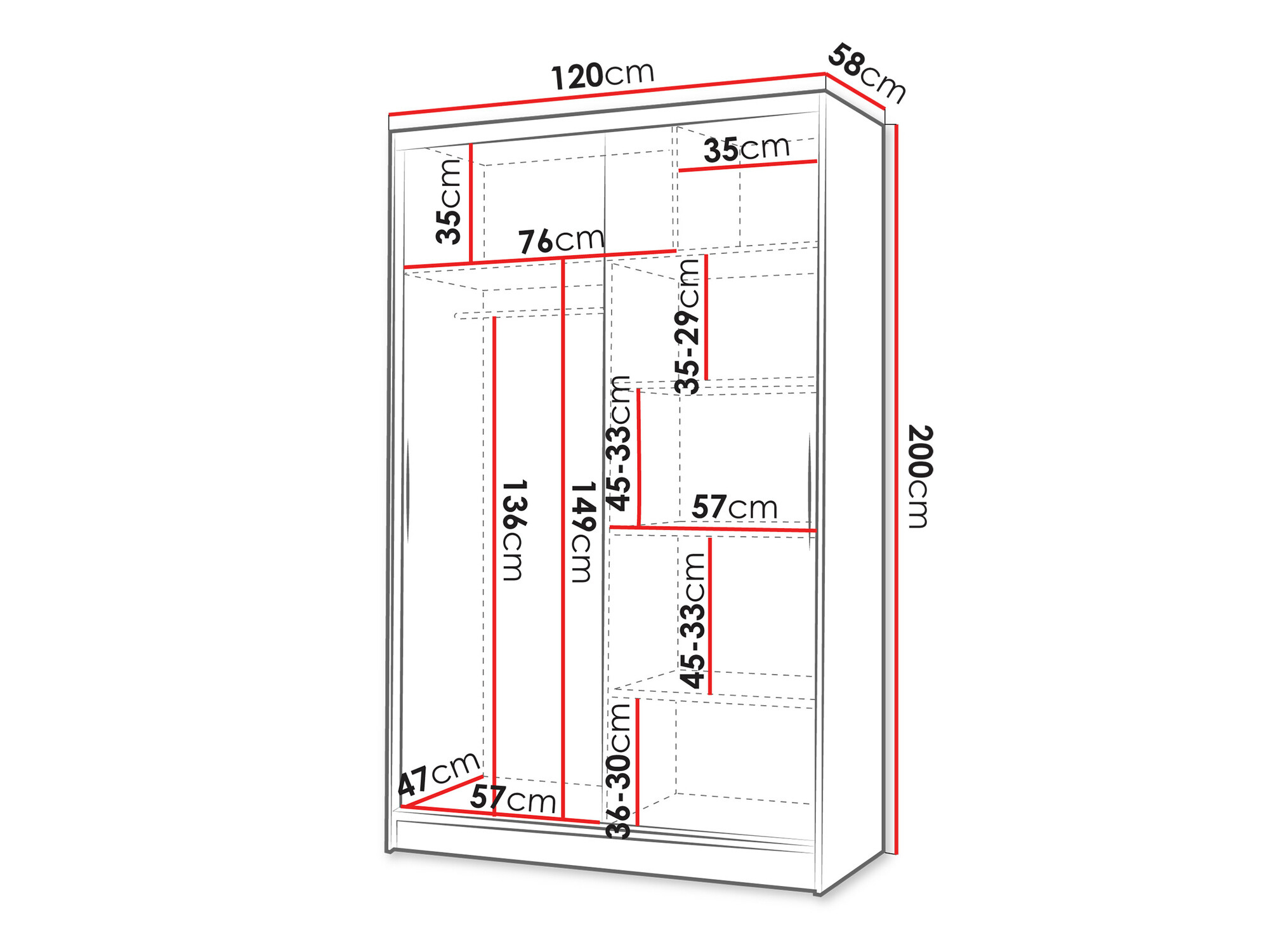 Dulap Closico Salvor II (Negru + Stejar artizan)