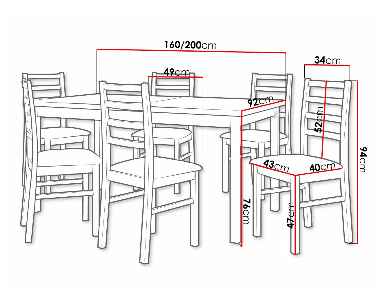 Set de dining Victorville 261 (Kronos 7)