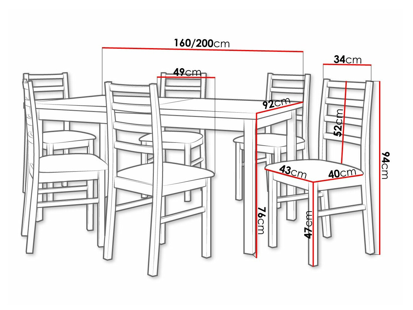 Set de dining Victorville 261 (Kronos 7)
