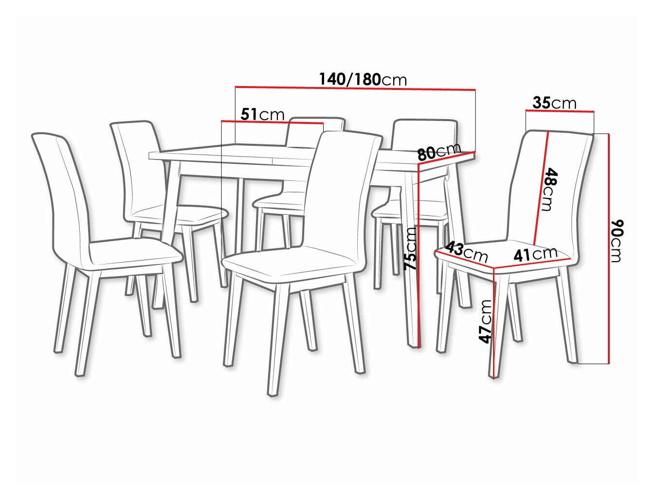 Set de dining Victorville 288 (Paros 2)