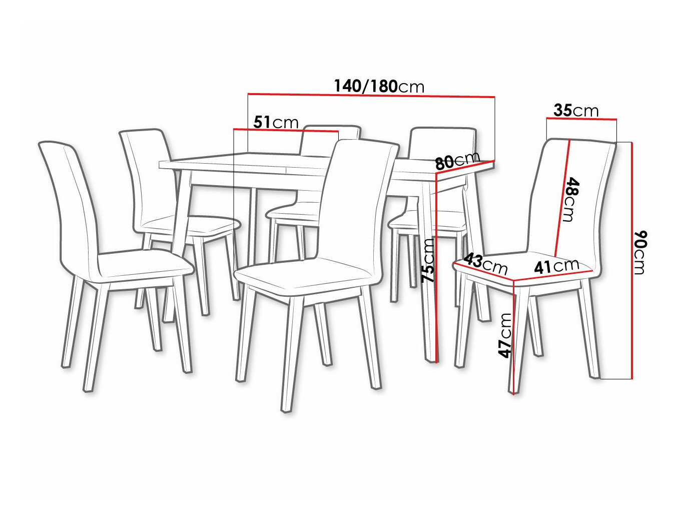 Set de dining Victorville 288 (Paros 2)