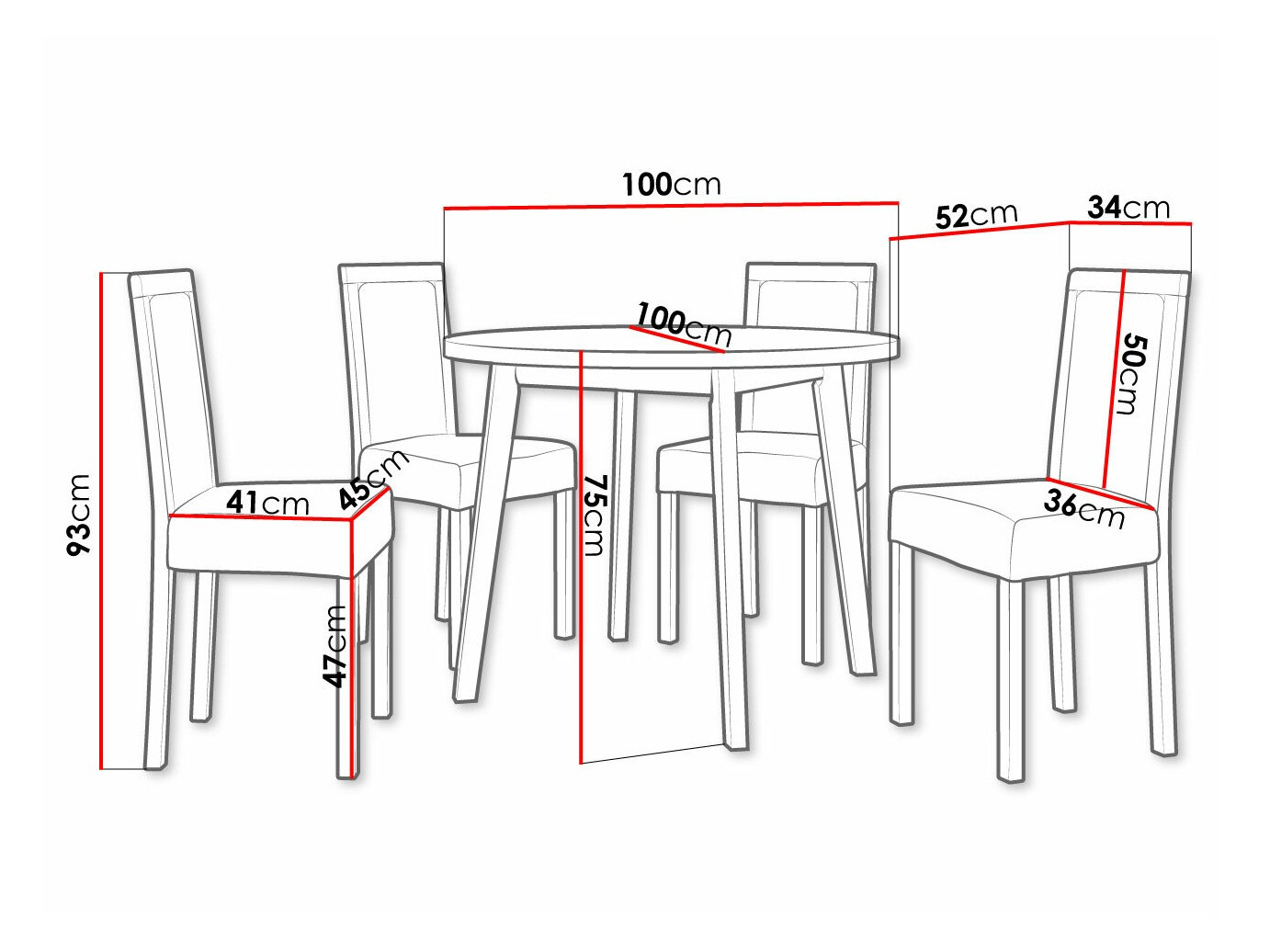 Set de dining Victorville 304 (Paros 2)