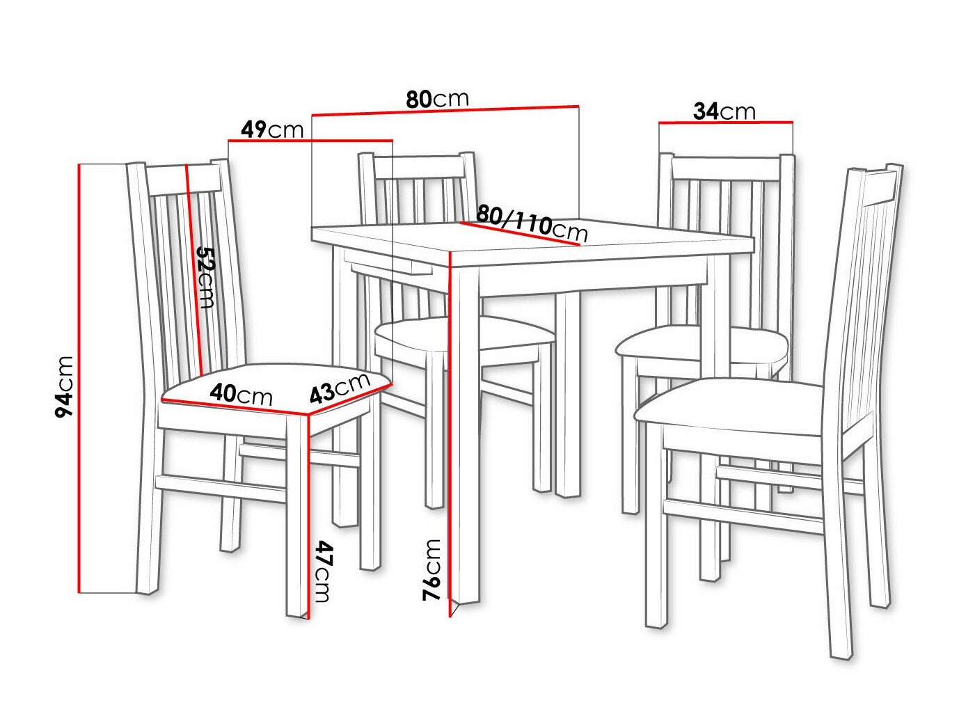 Set de dining Victorville 319 (Zetta 297)