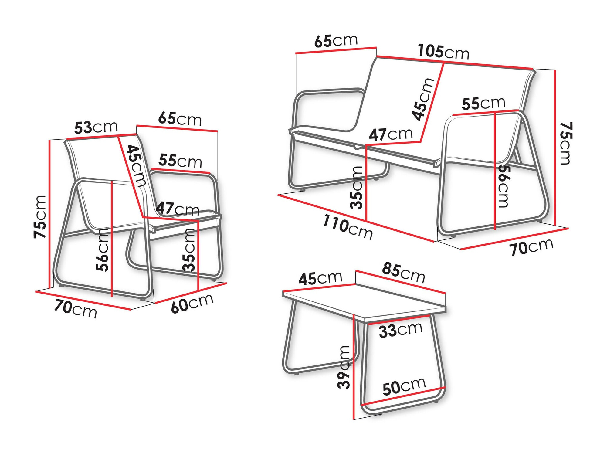 Set mobilier de exterior Epulitas (Antracit)