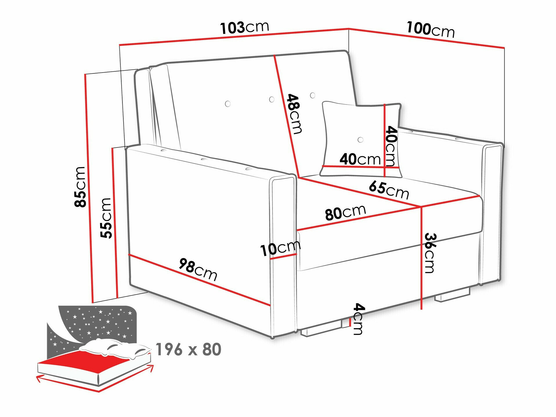 Fotoliu Caelrin I (Coral 75)